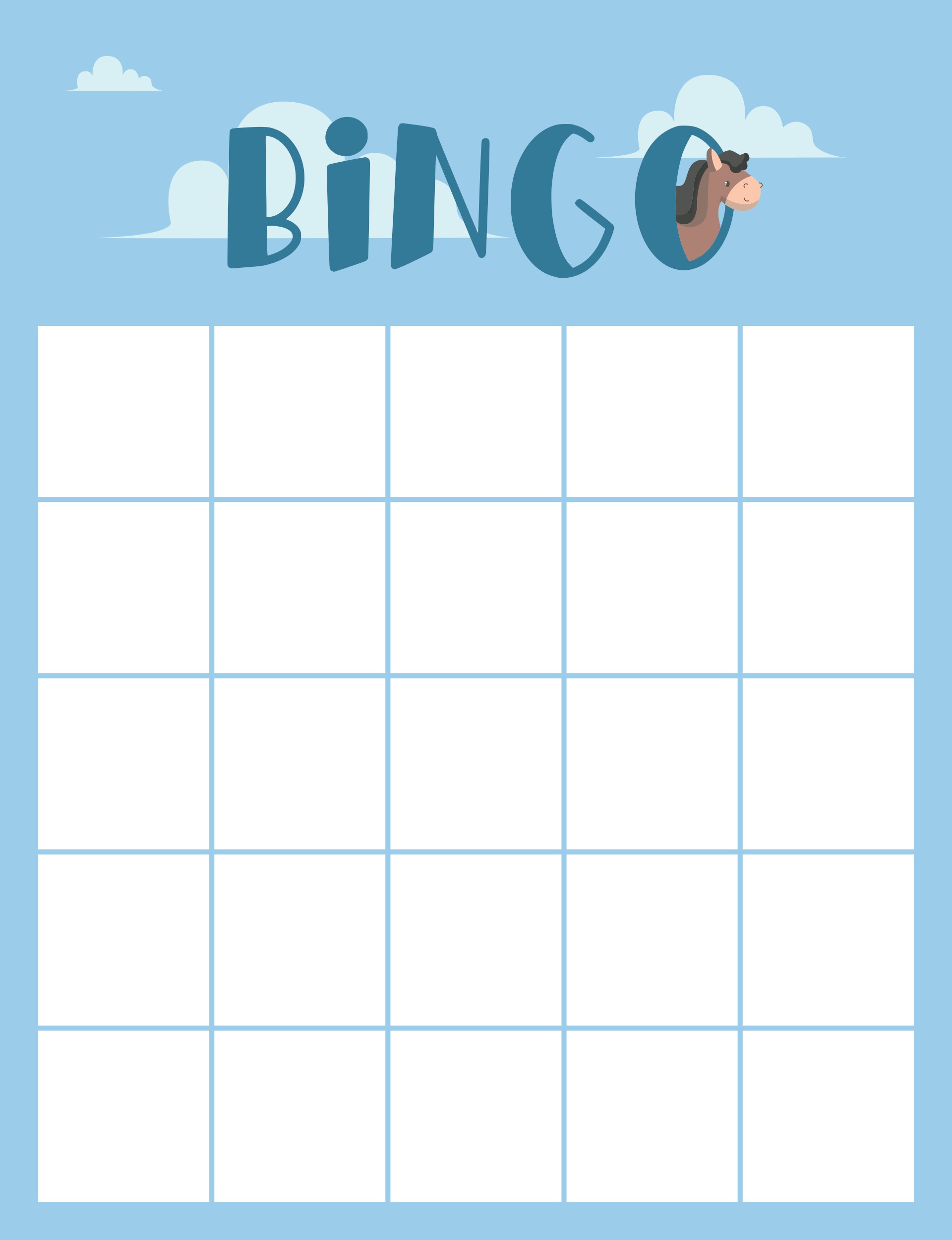 Printable Bingo Card Pattern