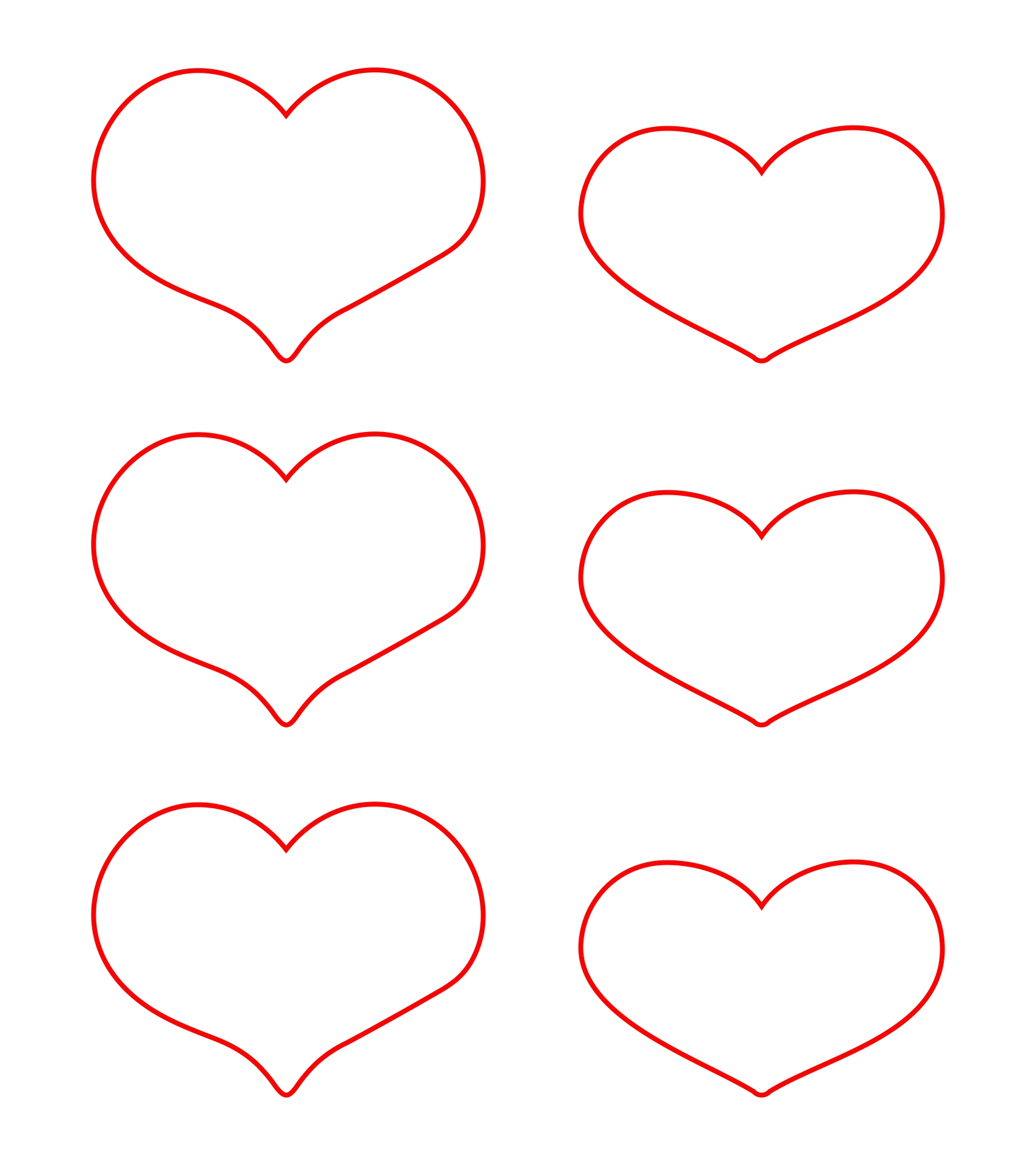 Printable Heart Cut Out Shapes