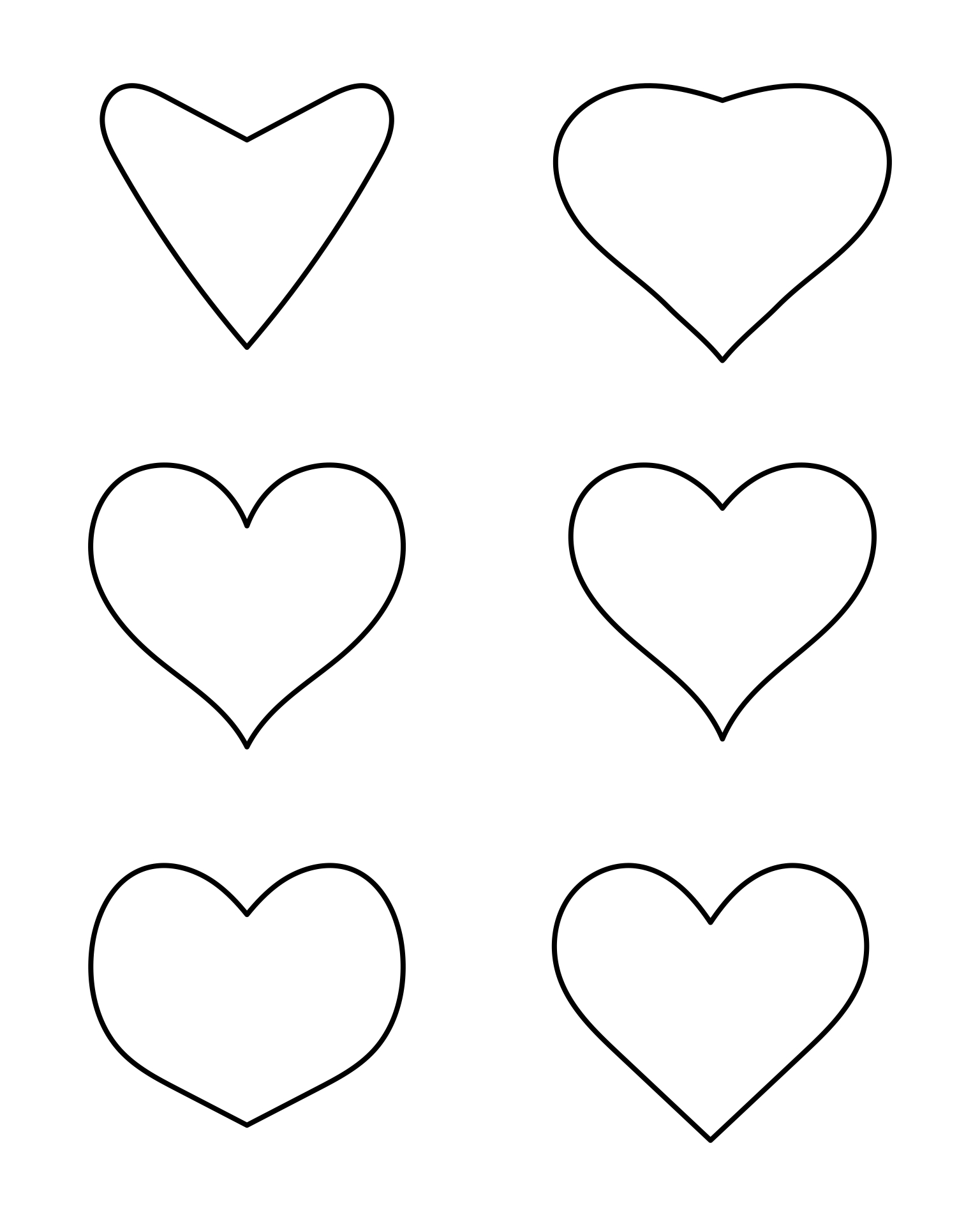 Printable Heart Templates