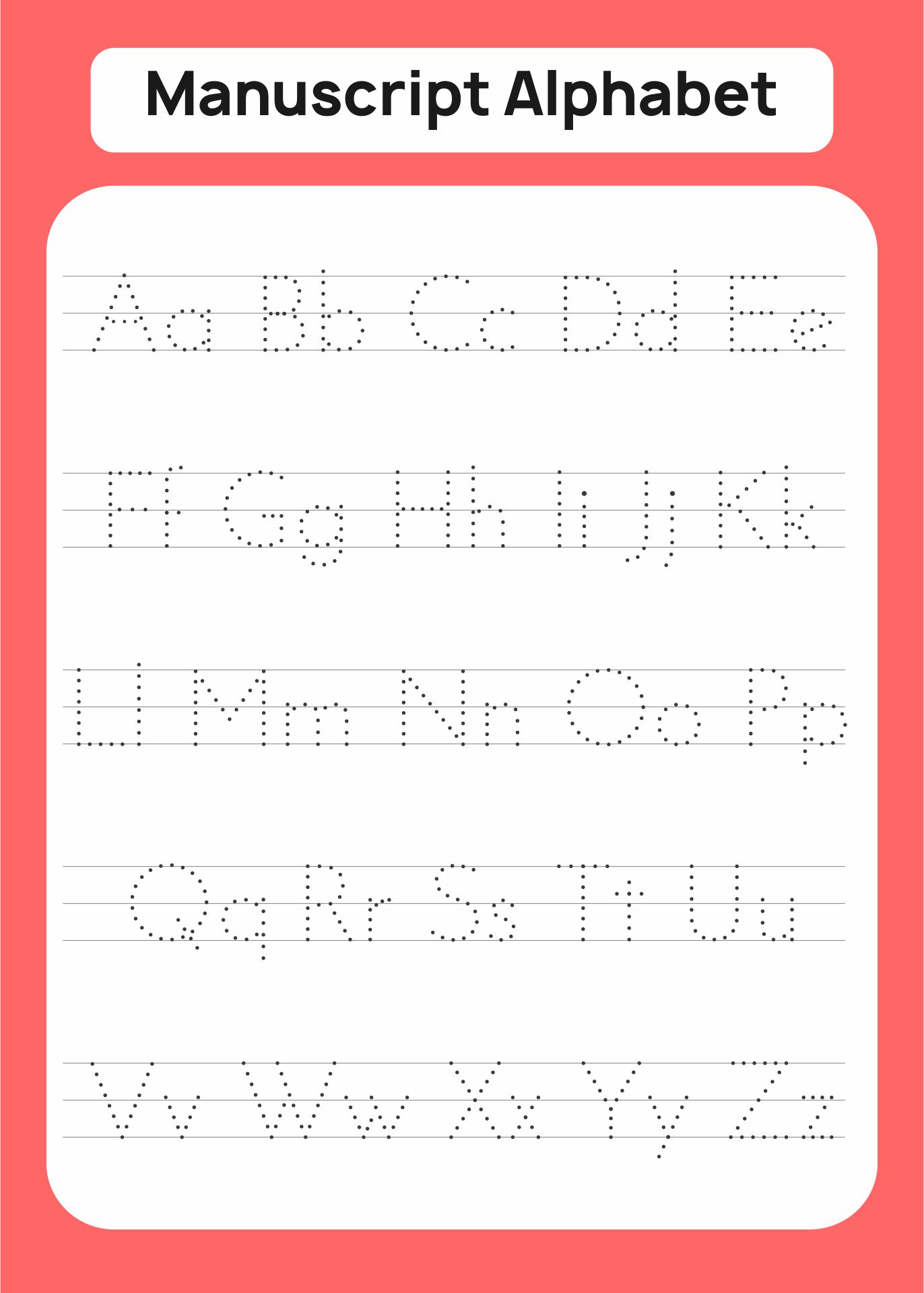 Printable Manuscript Alphabet Chart