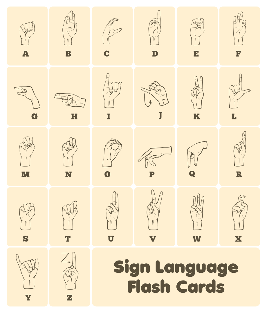 Printable ASL Flash Cards