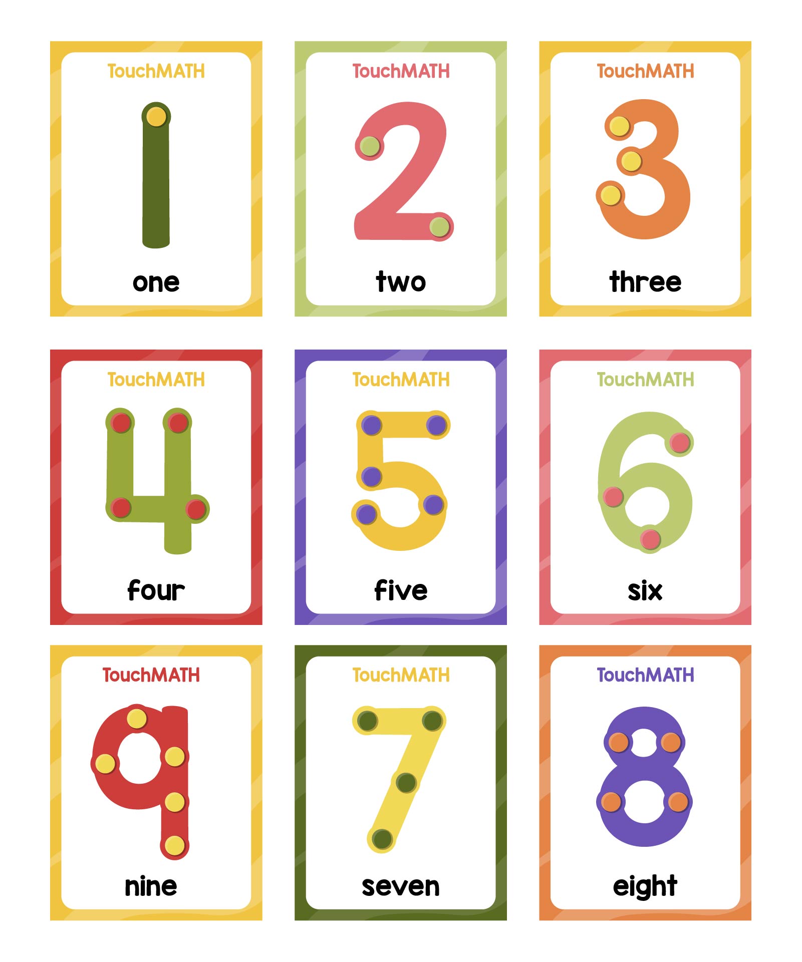 Touchpoint Math Numbers Printable Cards