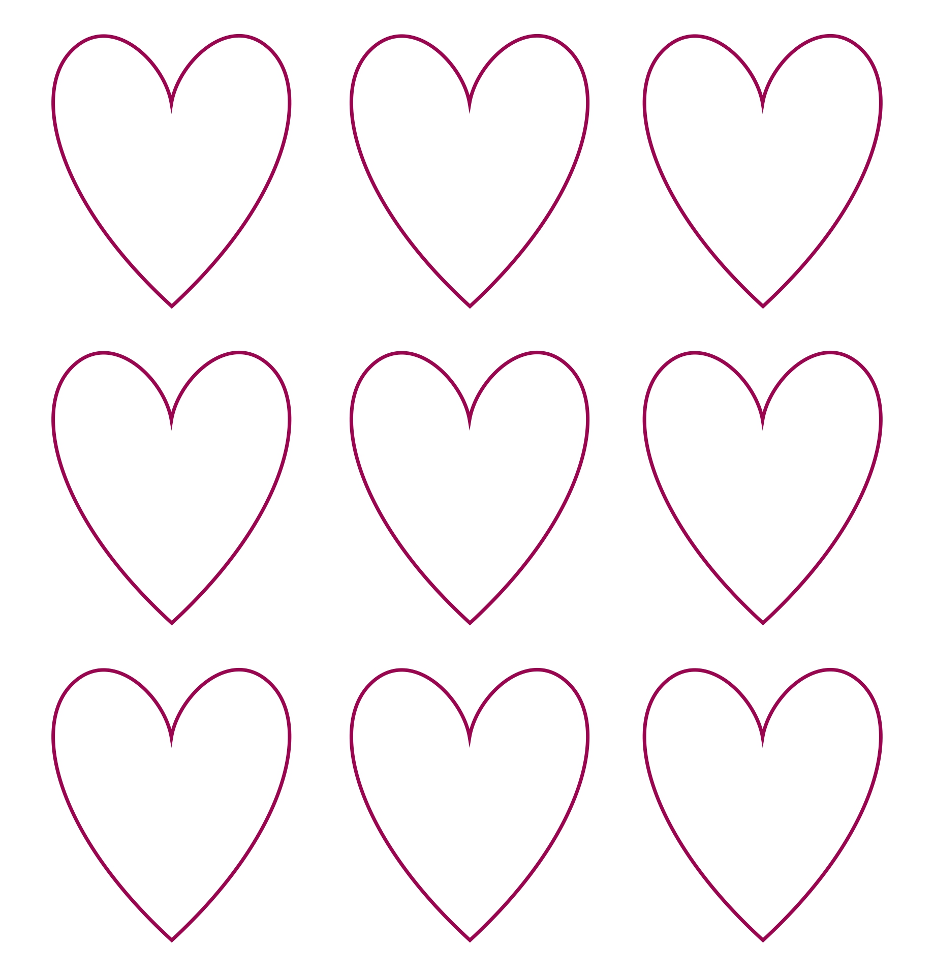 4 Printable Heart Template