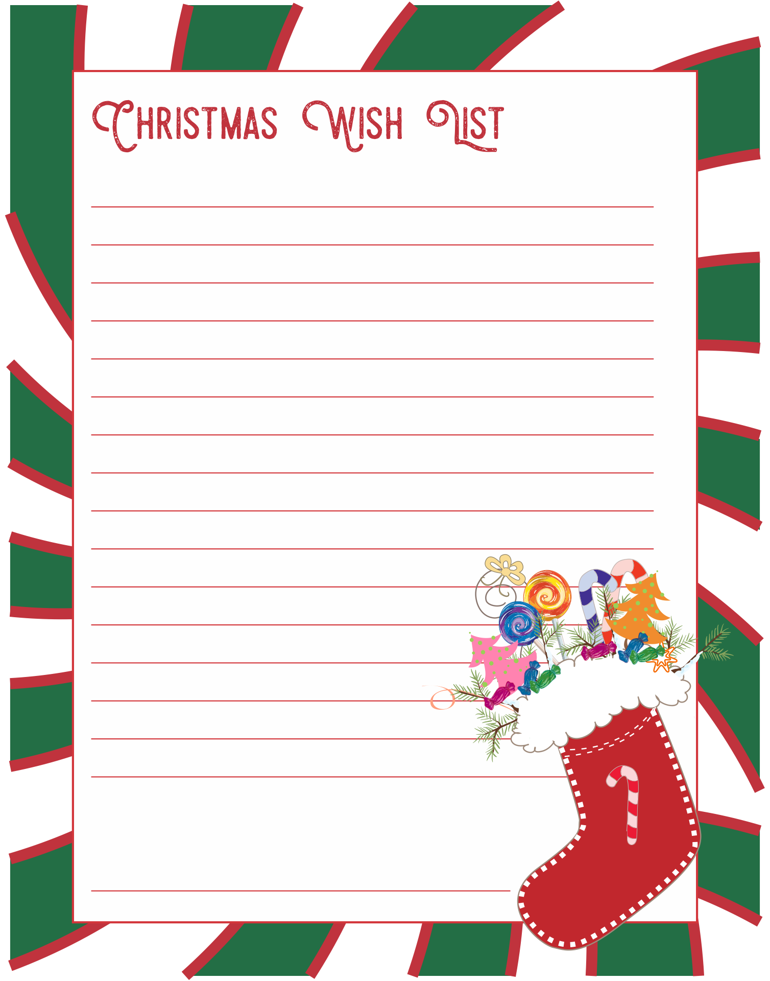 Blank Christmas Wish List Printable
