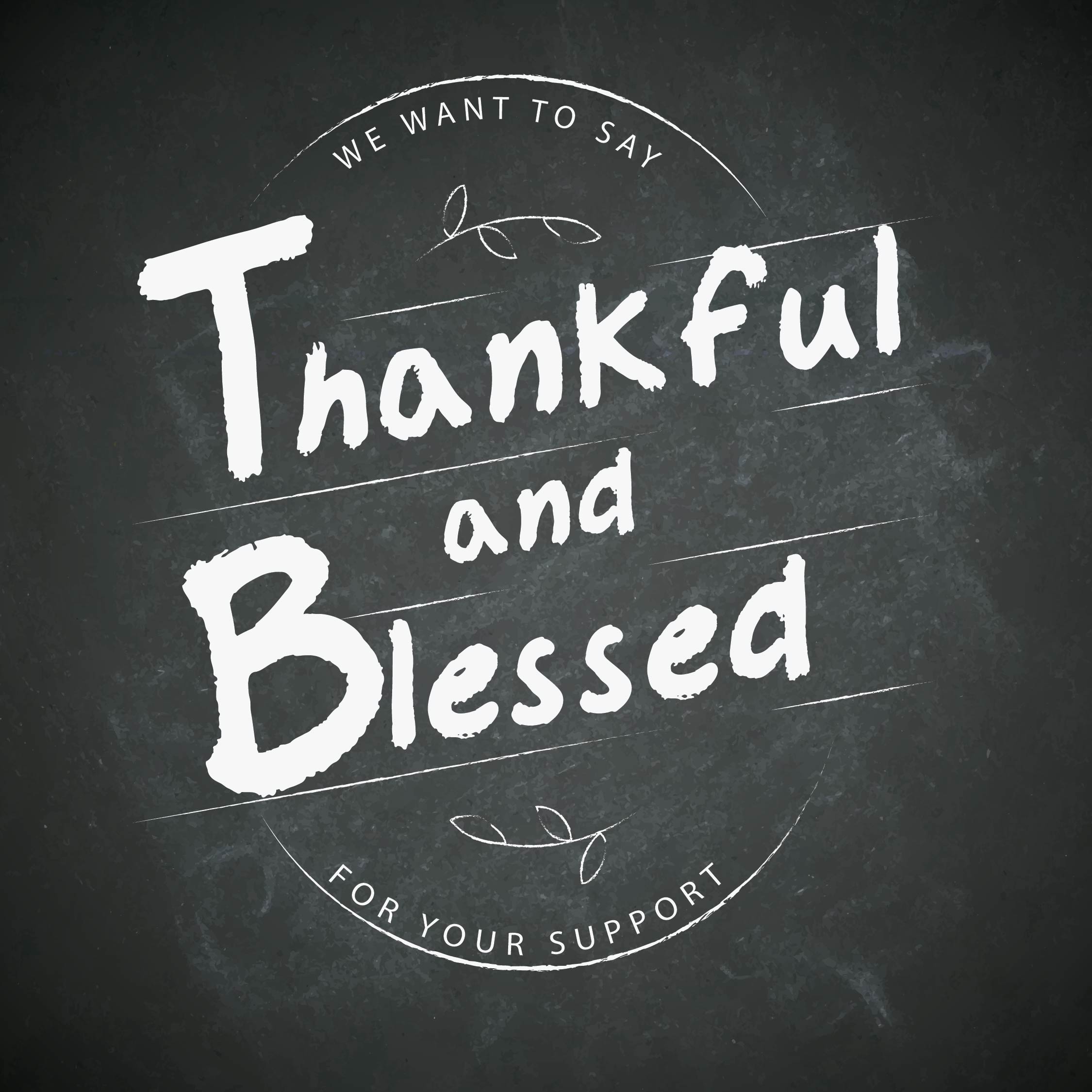 Blessed and Thankful Chalkboard