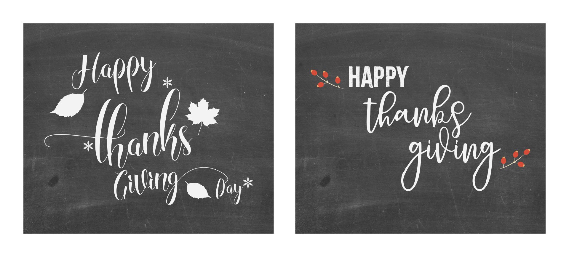 Chalkboard Thanksgiving Printables