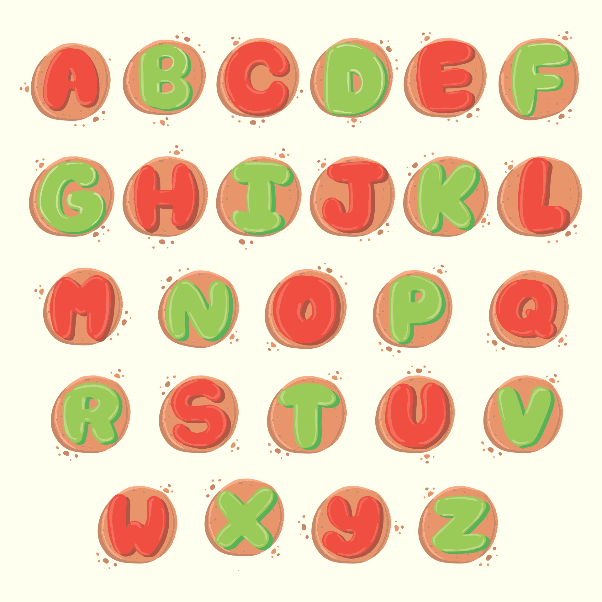 Christmas Alphabet Letters Clip Art