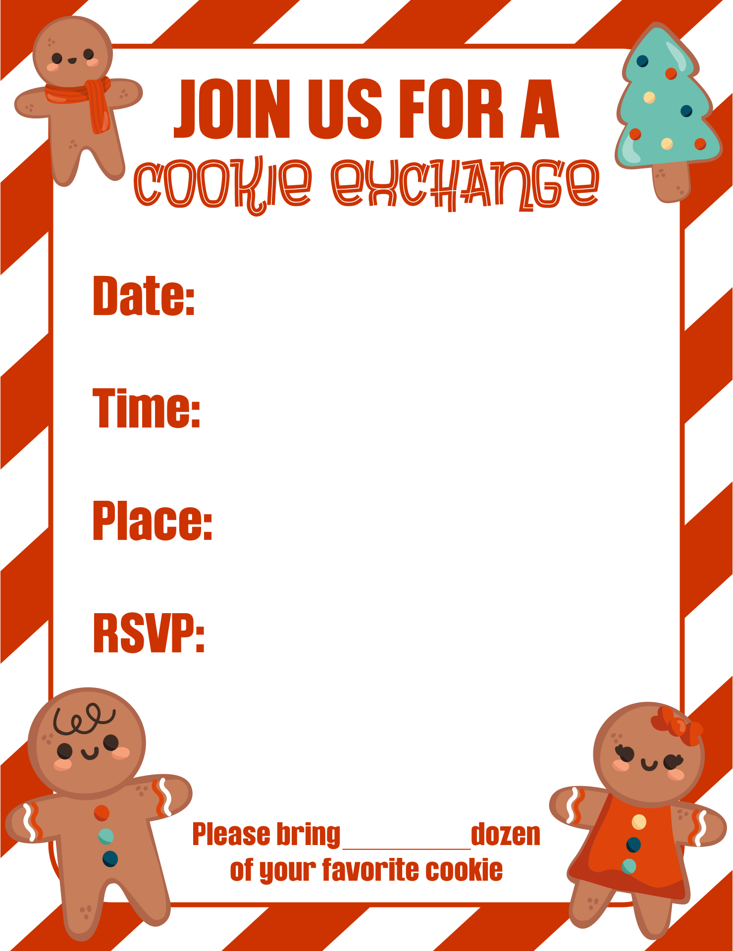 Cookie Exchange Flyer Template Free Printable Word Searches