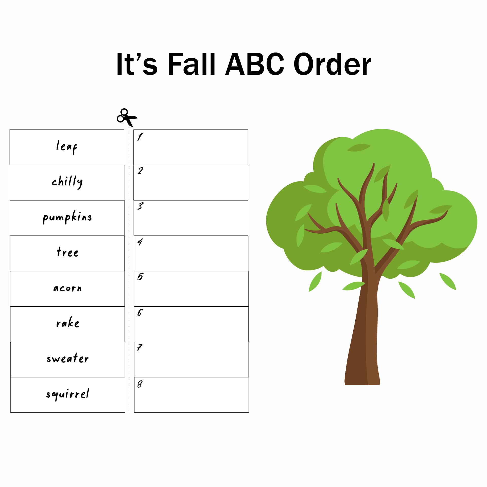 Cut and Paste ABC Order Worksheets