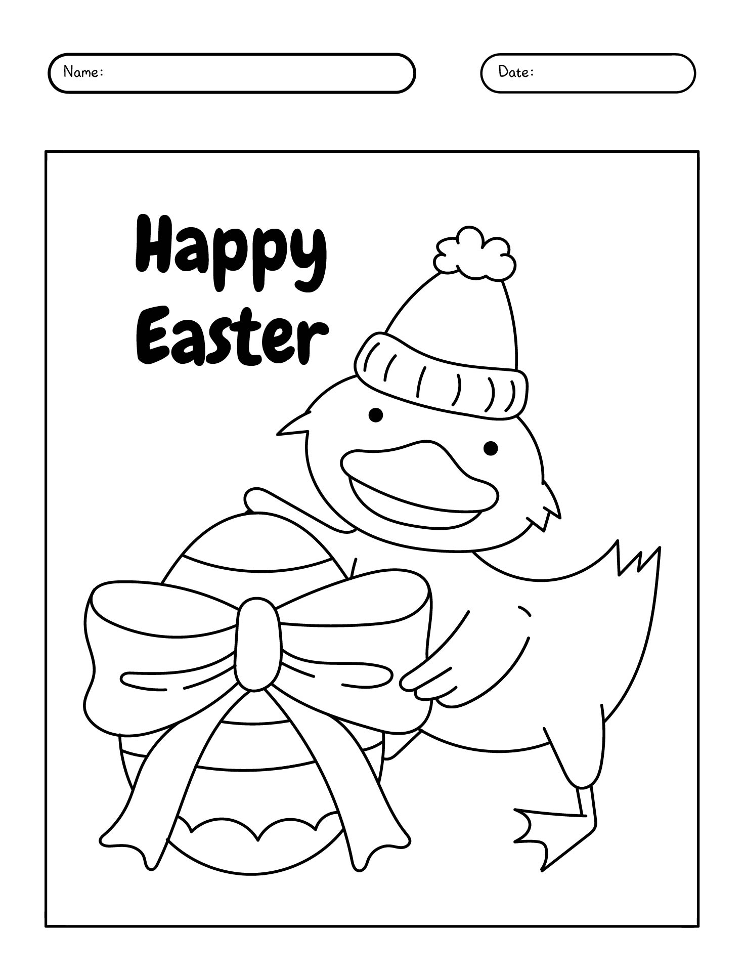 Easter Duck Coloring Pages Printable