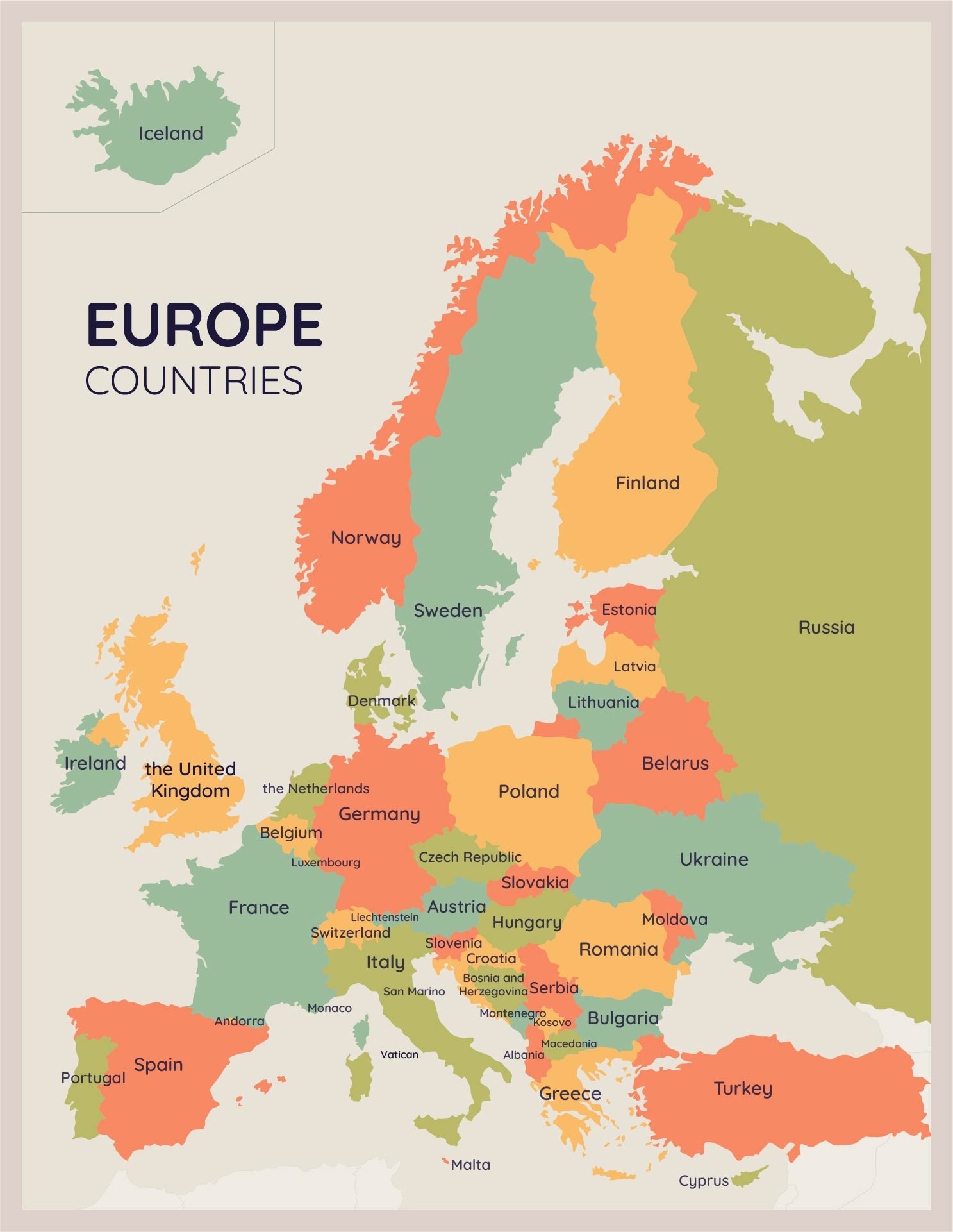 Europe Map with Cities