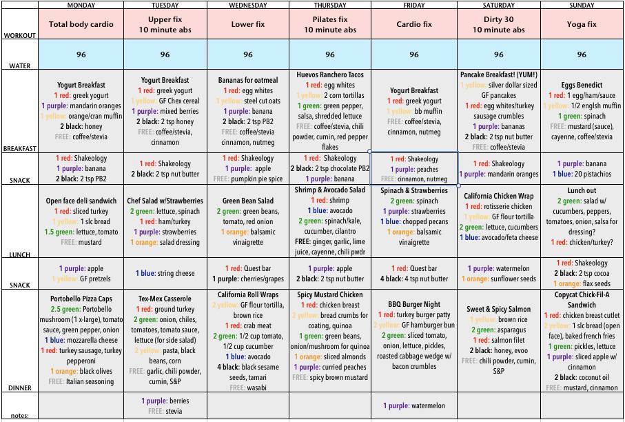 5 Best Images of Dinner 21-Day Fix Weekly Meal Planner Printable - Free ...