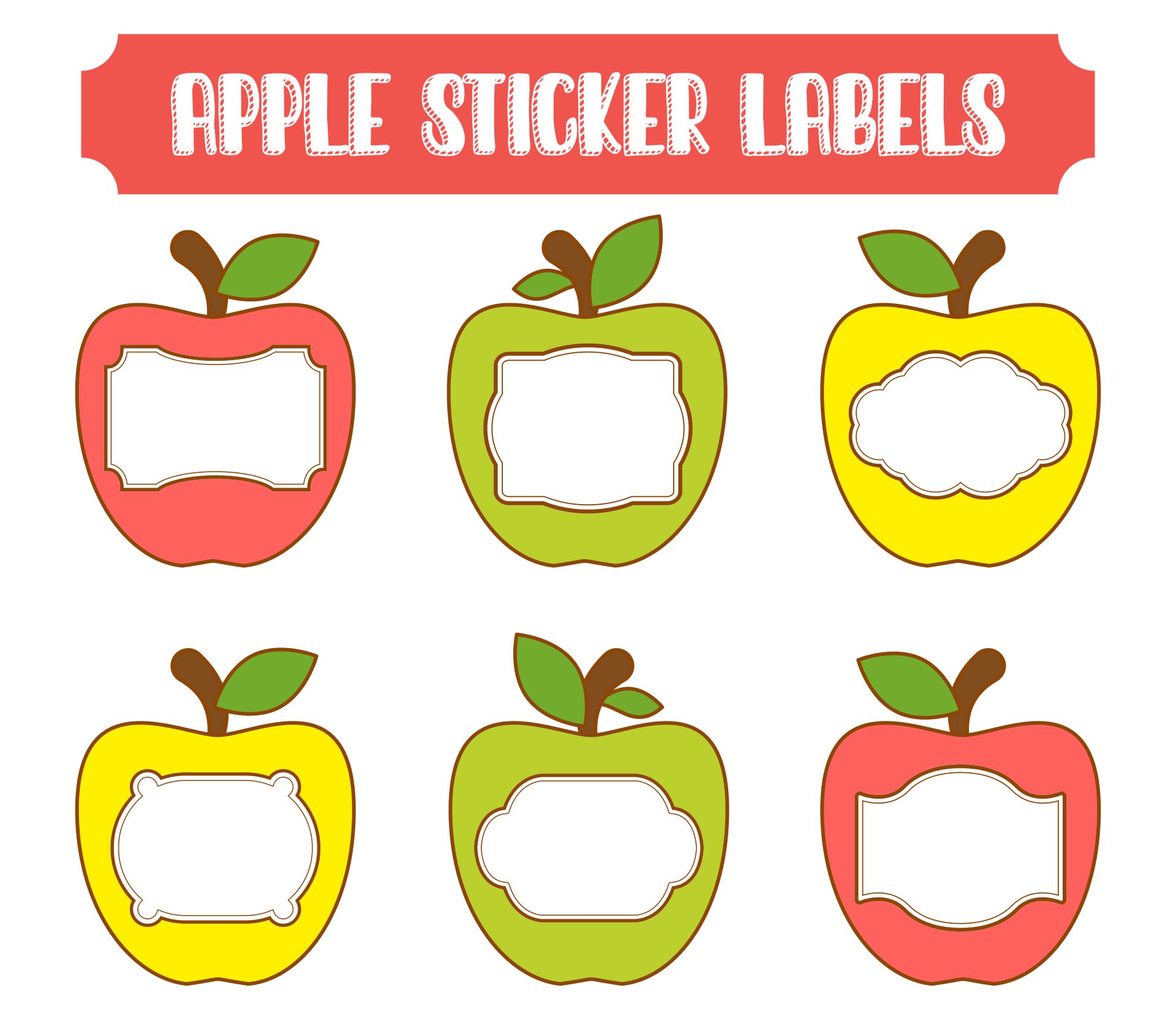 Printable Apple Sticker Labels