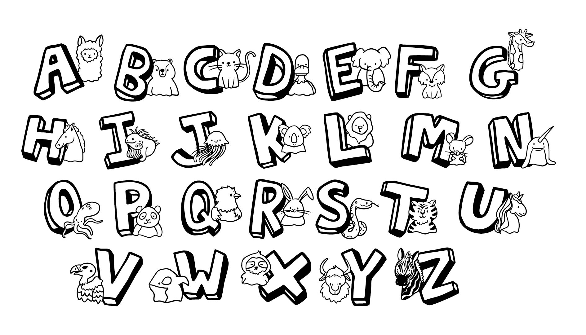 Printable Letter Coloring Sheets