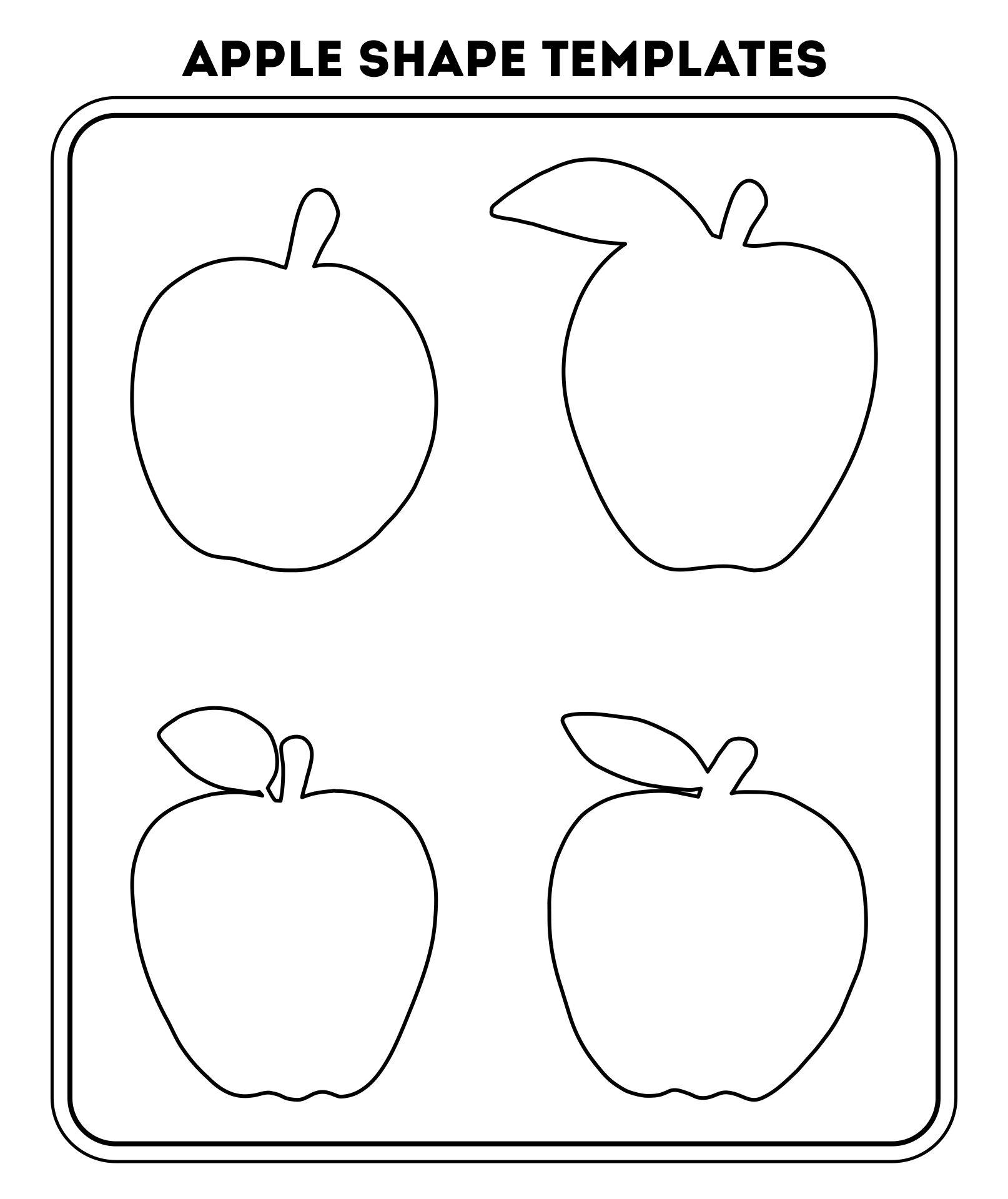 10 Best Printable Apple Shape Printablee