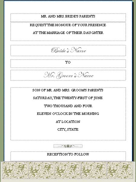 Wedding Invitation Templates Word
