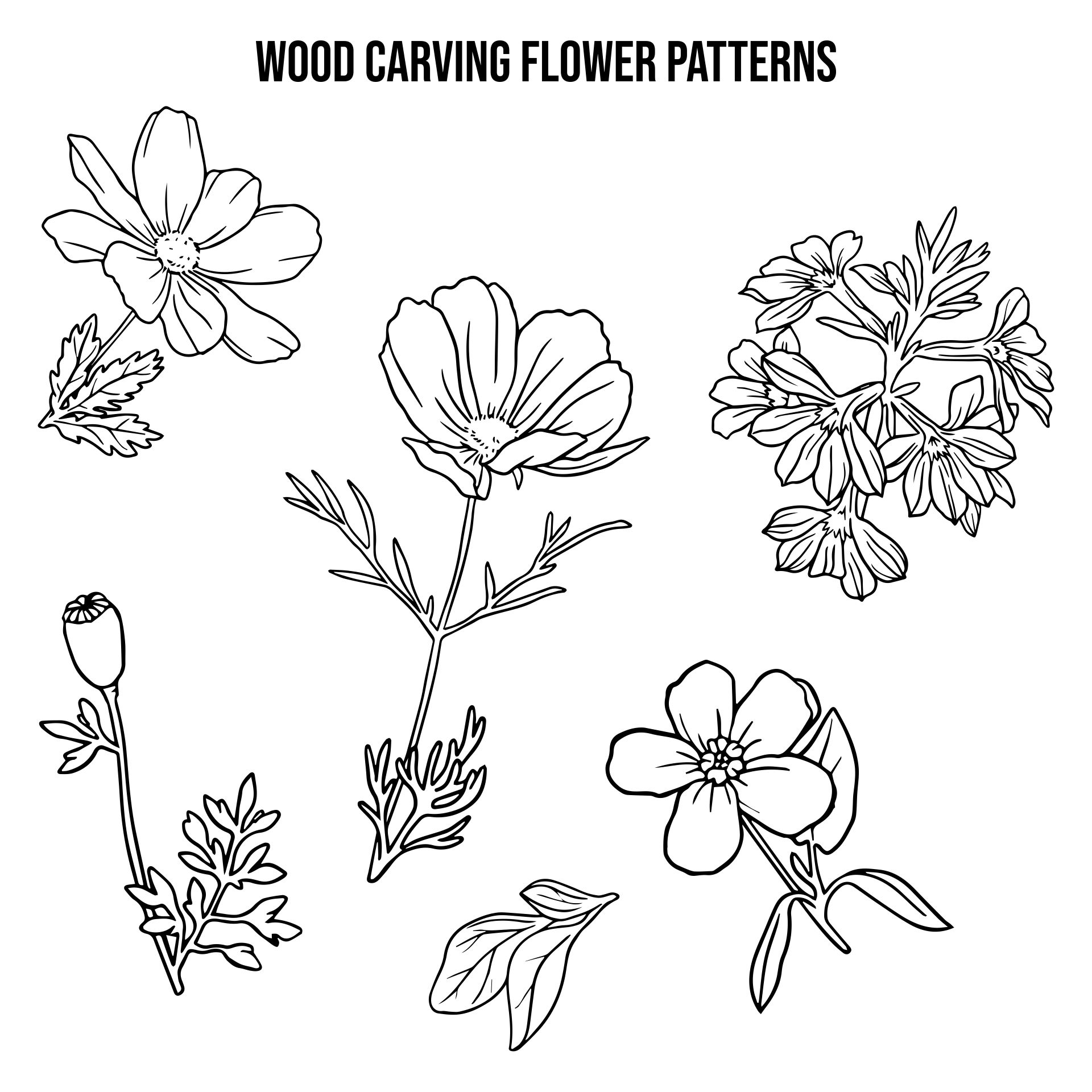 10 Best Printable Flower Patterns Wood
