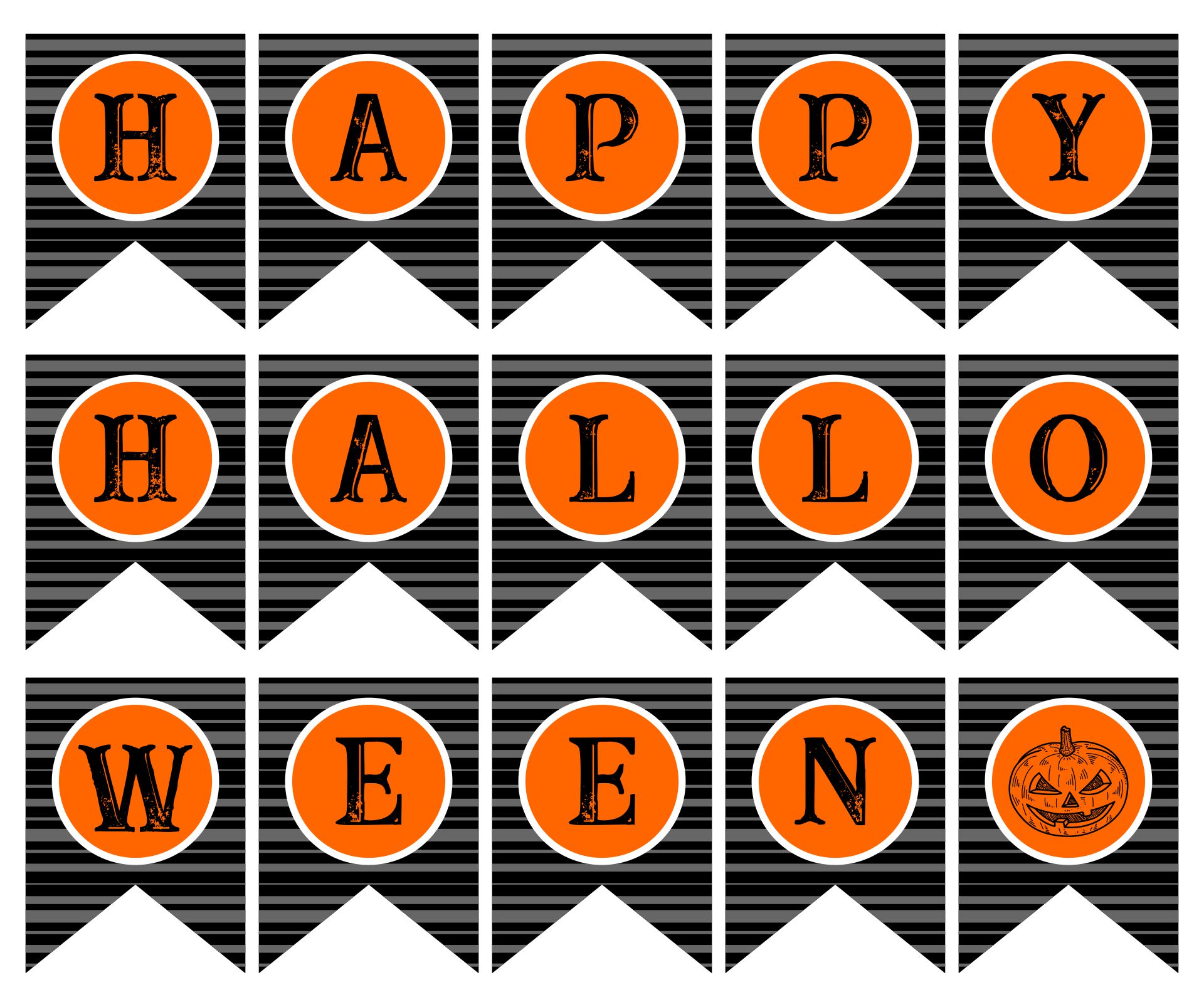 Scary Happy Halloween Banner Printable