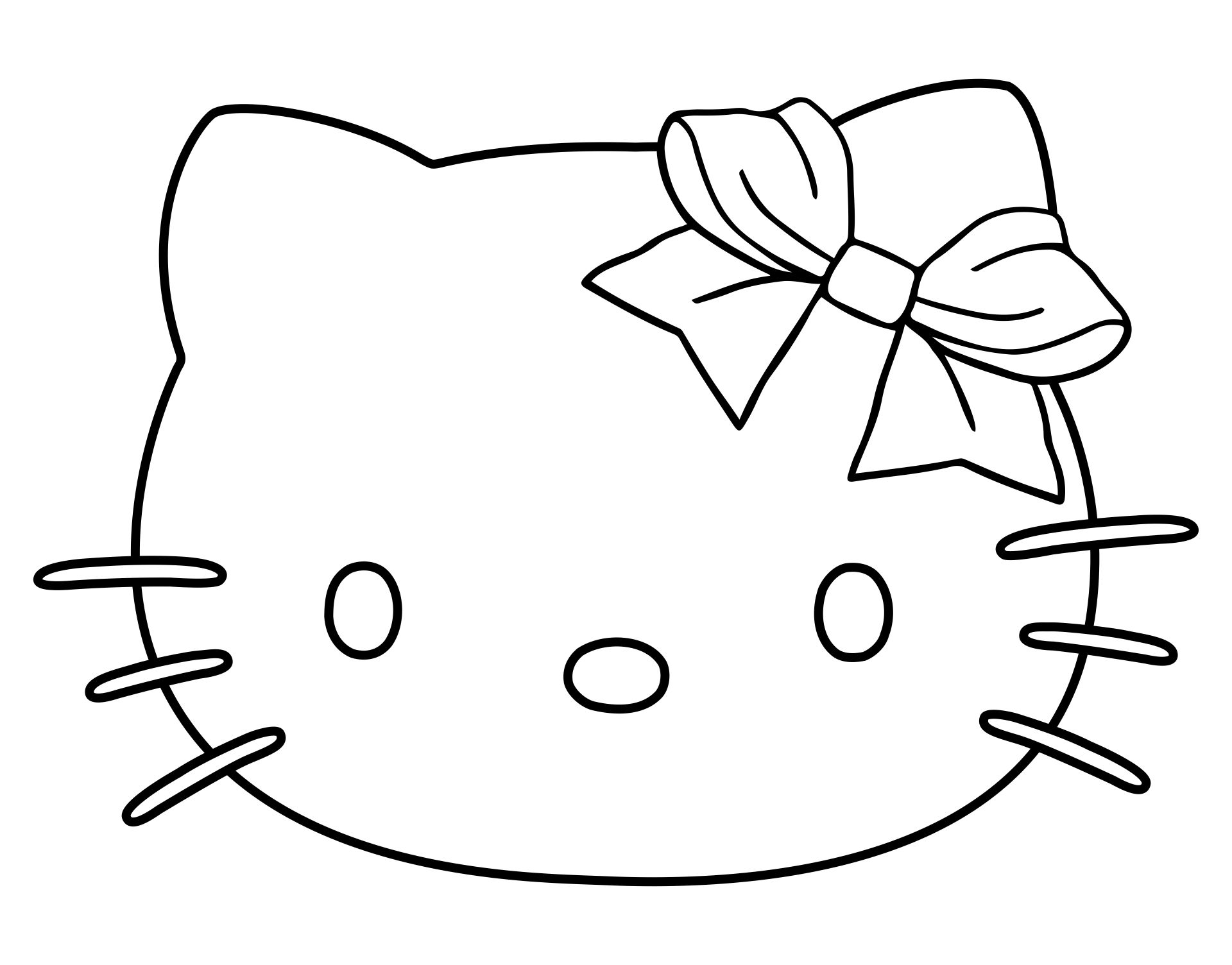 Hello Kitty Bow Outline