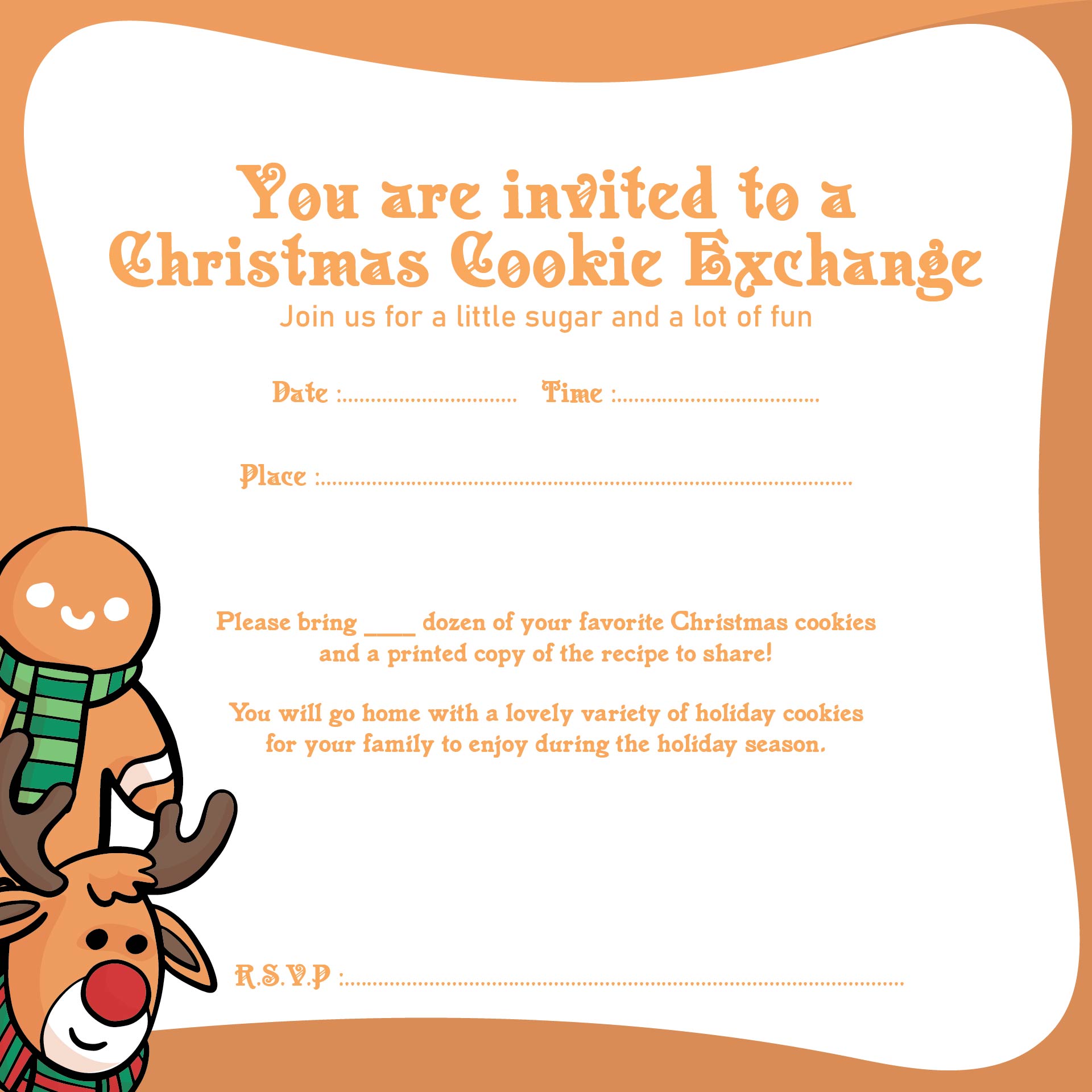 5 Best Free Printable Cookie Exchange Invitation Template PDF For Free 