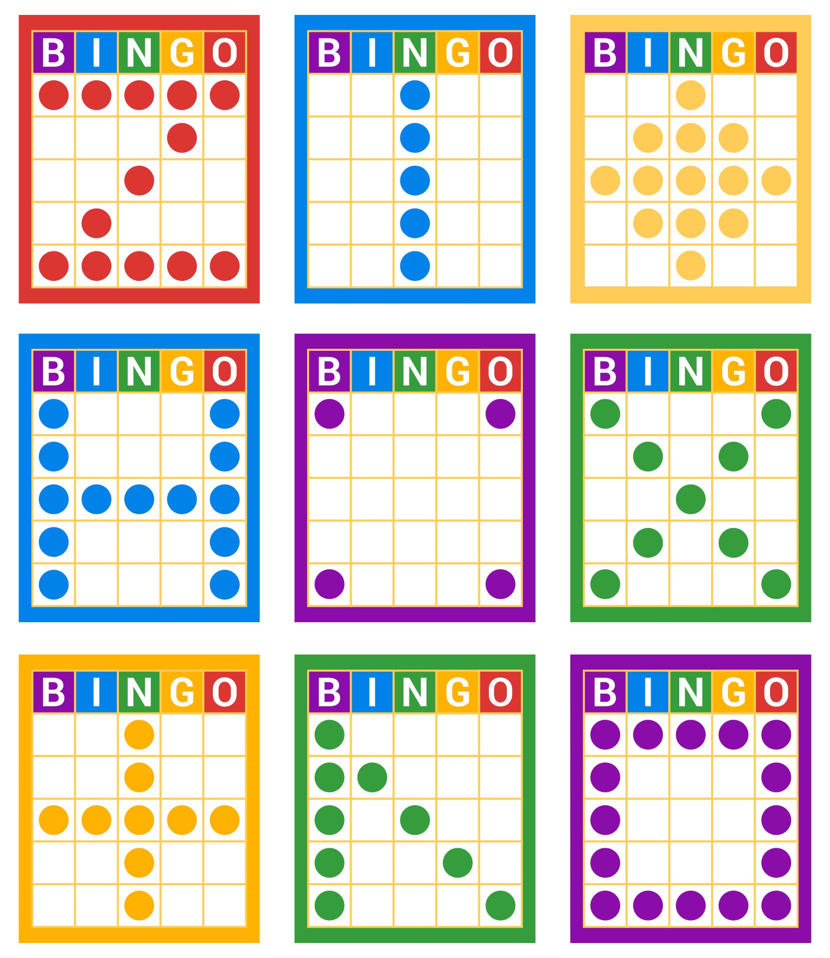 Bingo Patterns Numbers