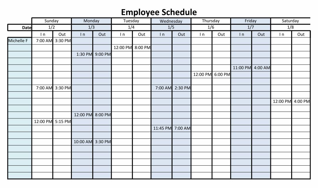 10 Best Printable Work Schedule PDF for Free at Printablee