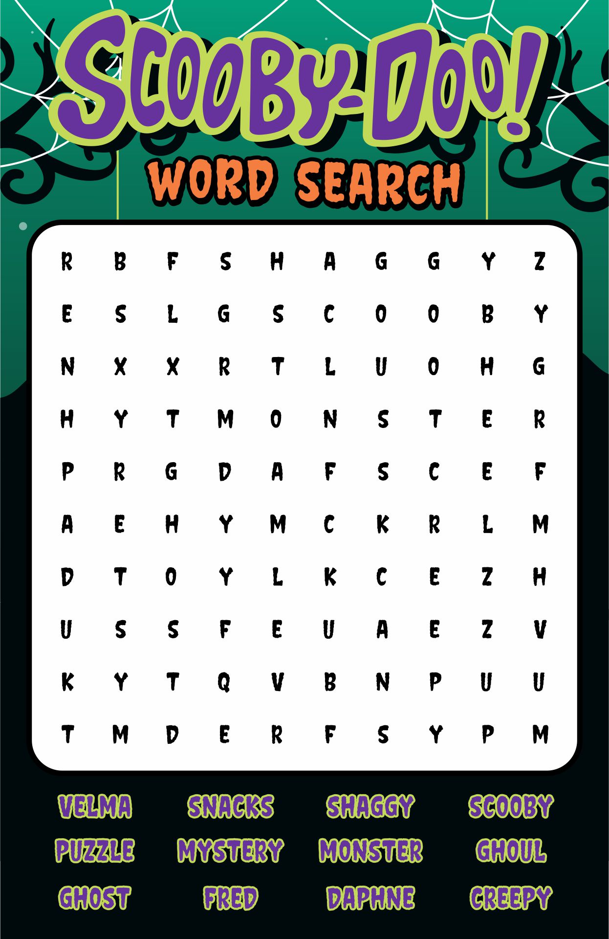 Scooby Doo Word Searches