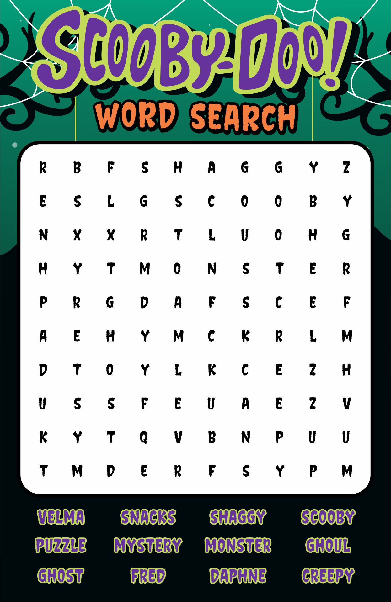 Scooby Doo Word Search Printable