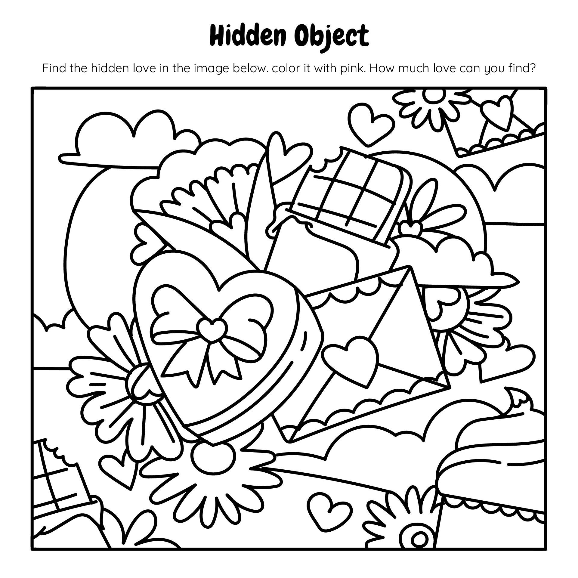 Valentine Hidden Pictures Printable