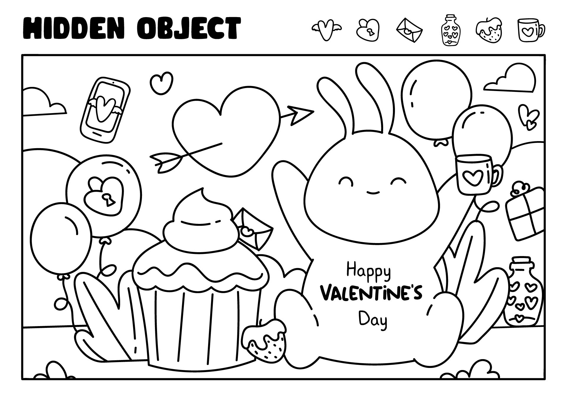 Valentines Printable Hidden Object Puzzles
