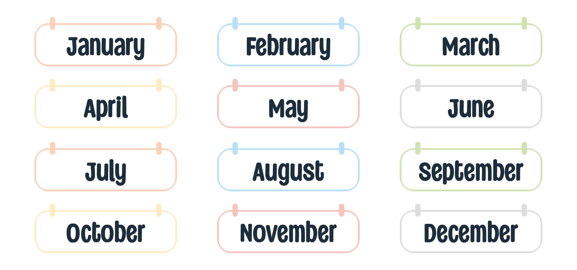 12 Month Calendar Clip Art