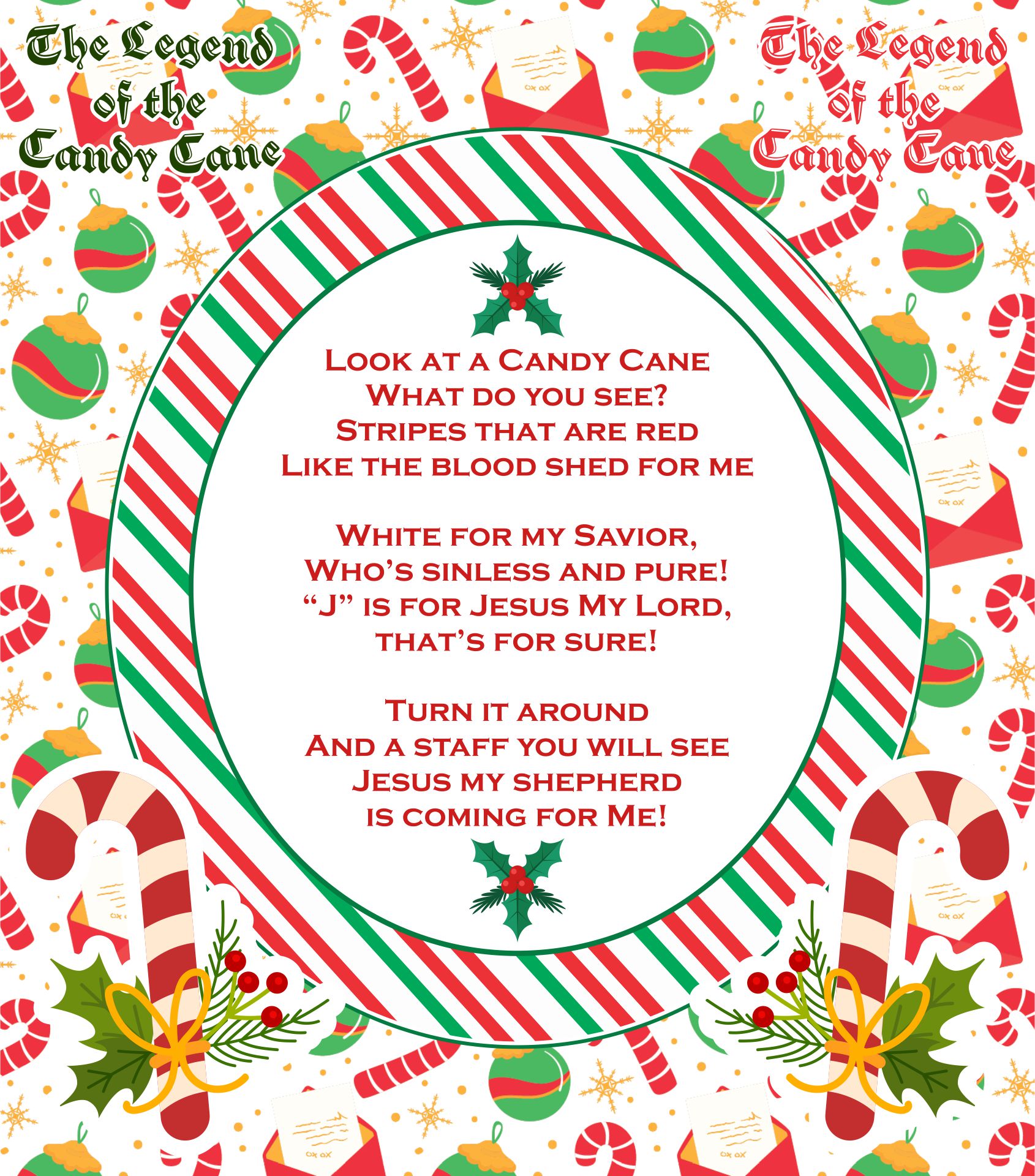 Christmas Candy Cane Story Poem