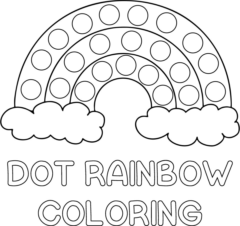 Dot Rainbow Printable Coloring Pages