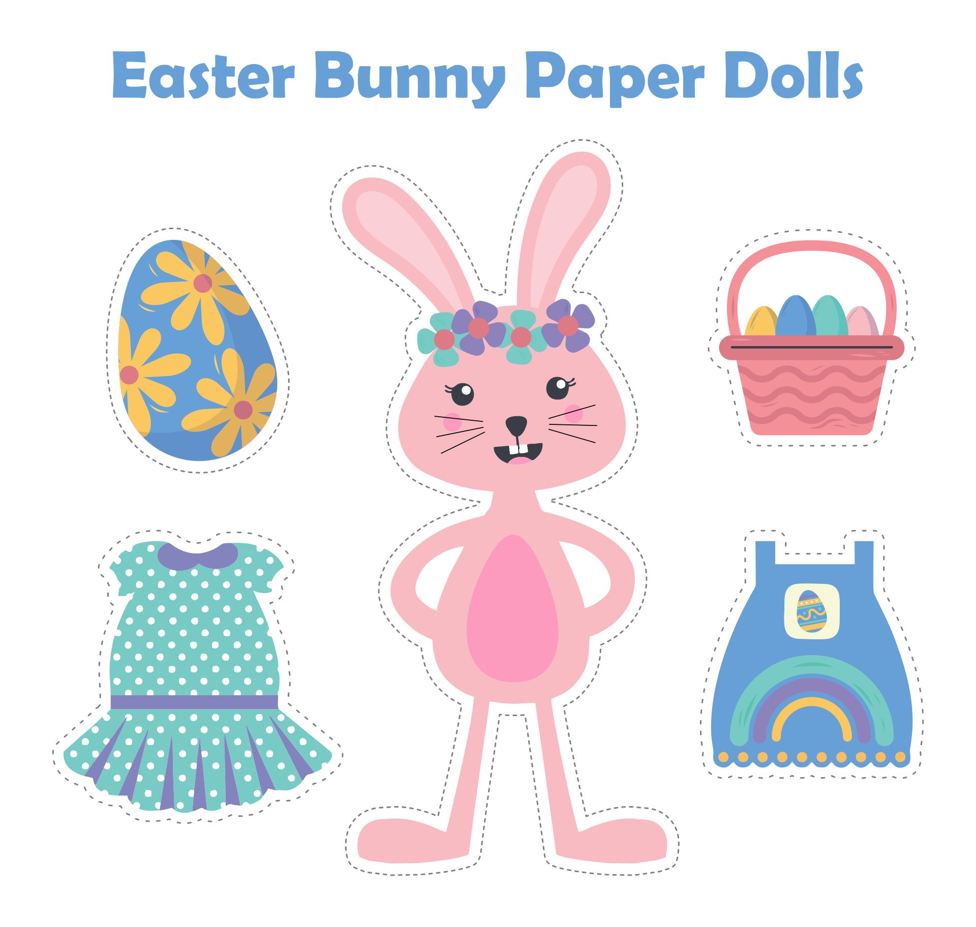 Easter Bunny Paper Dolls Printable