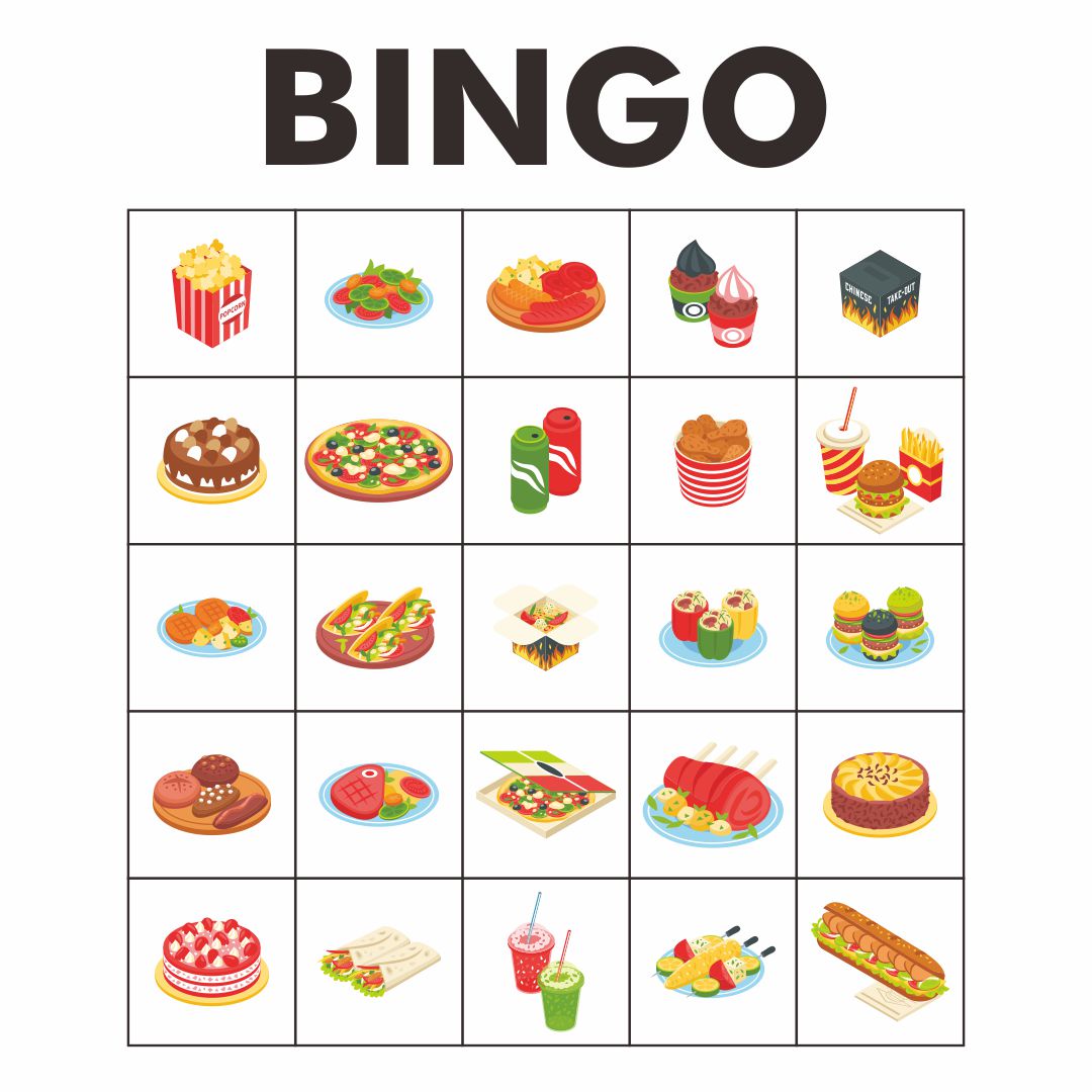 Игры английский язык еда. Food Bingo for Kids. Игра Bingo food. Карточки food. Бинго еда на английском.