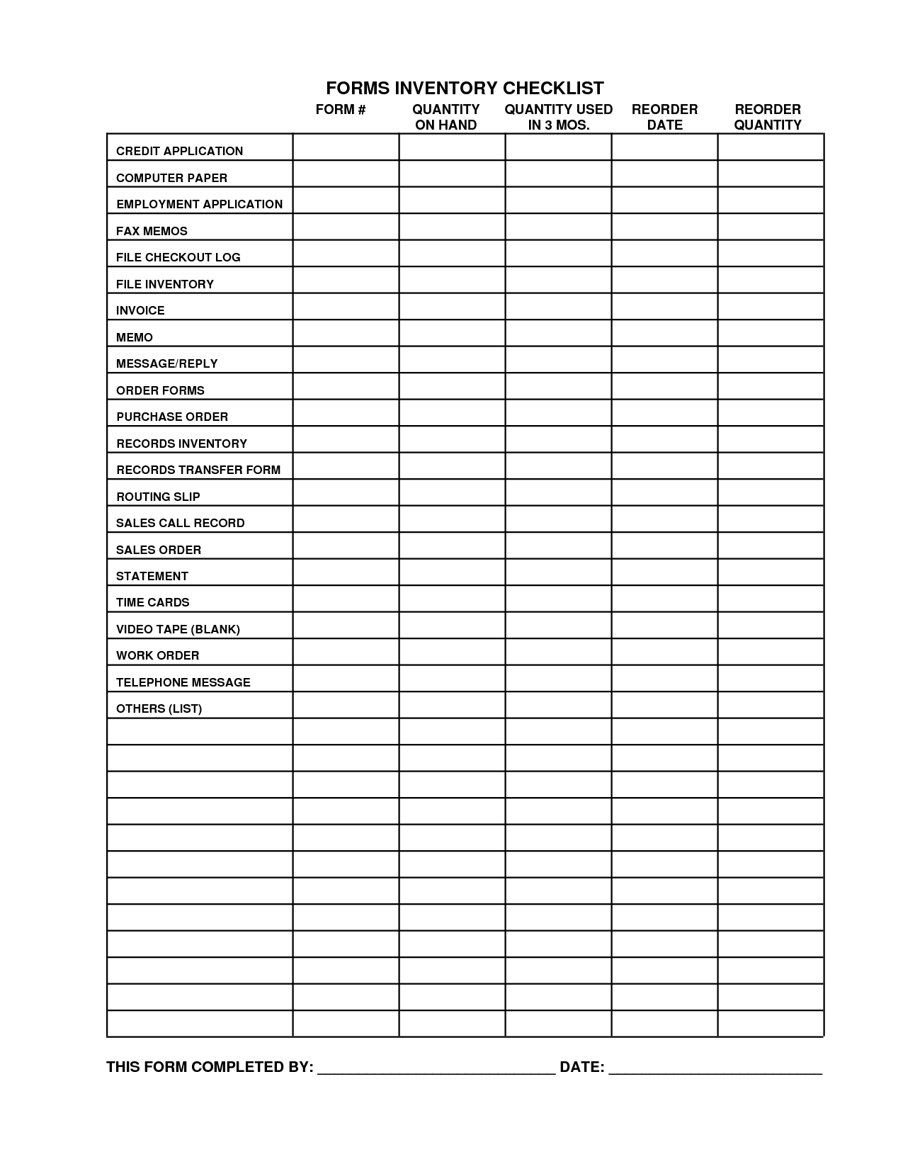 6 Best Images of Printable Inventory List Form - Printable ...