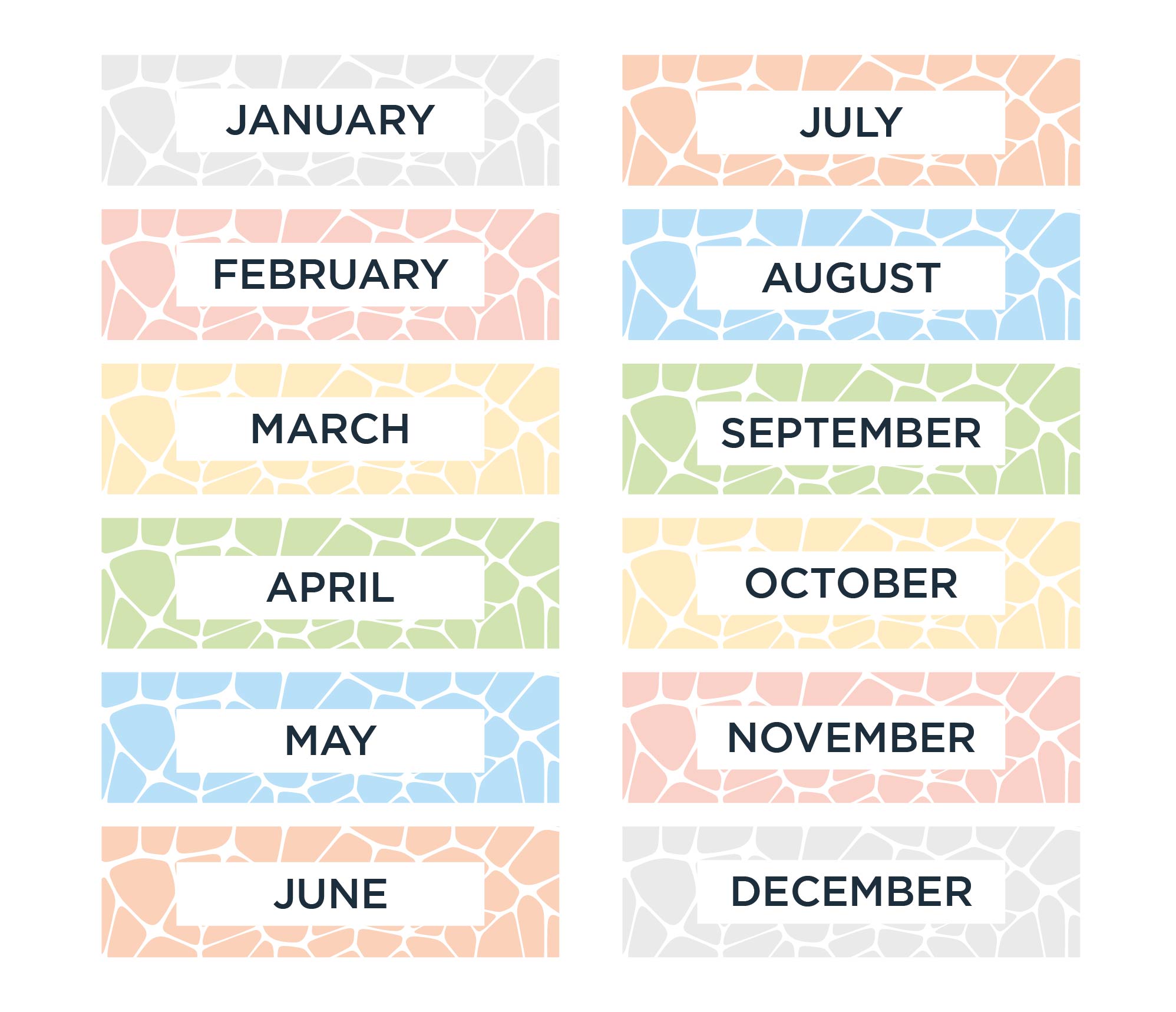 Printable Calendar Headers