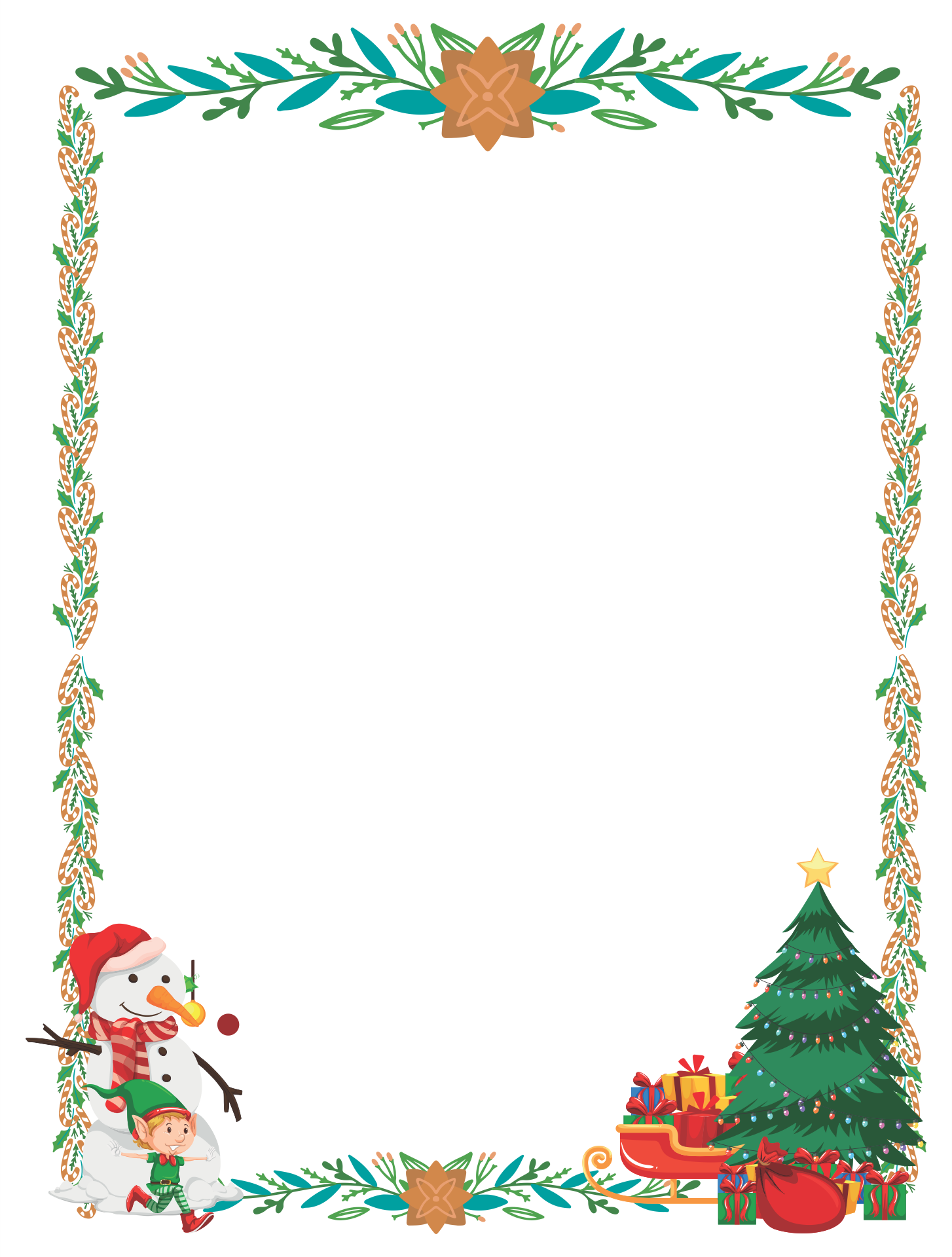 Printable Christmas Tree Border