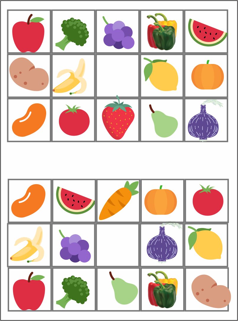 Printable Food Bingo Cards