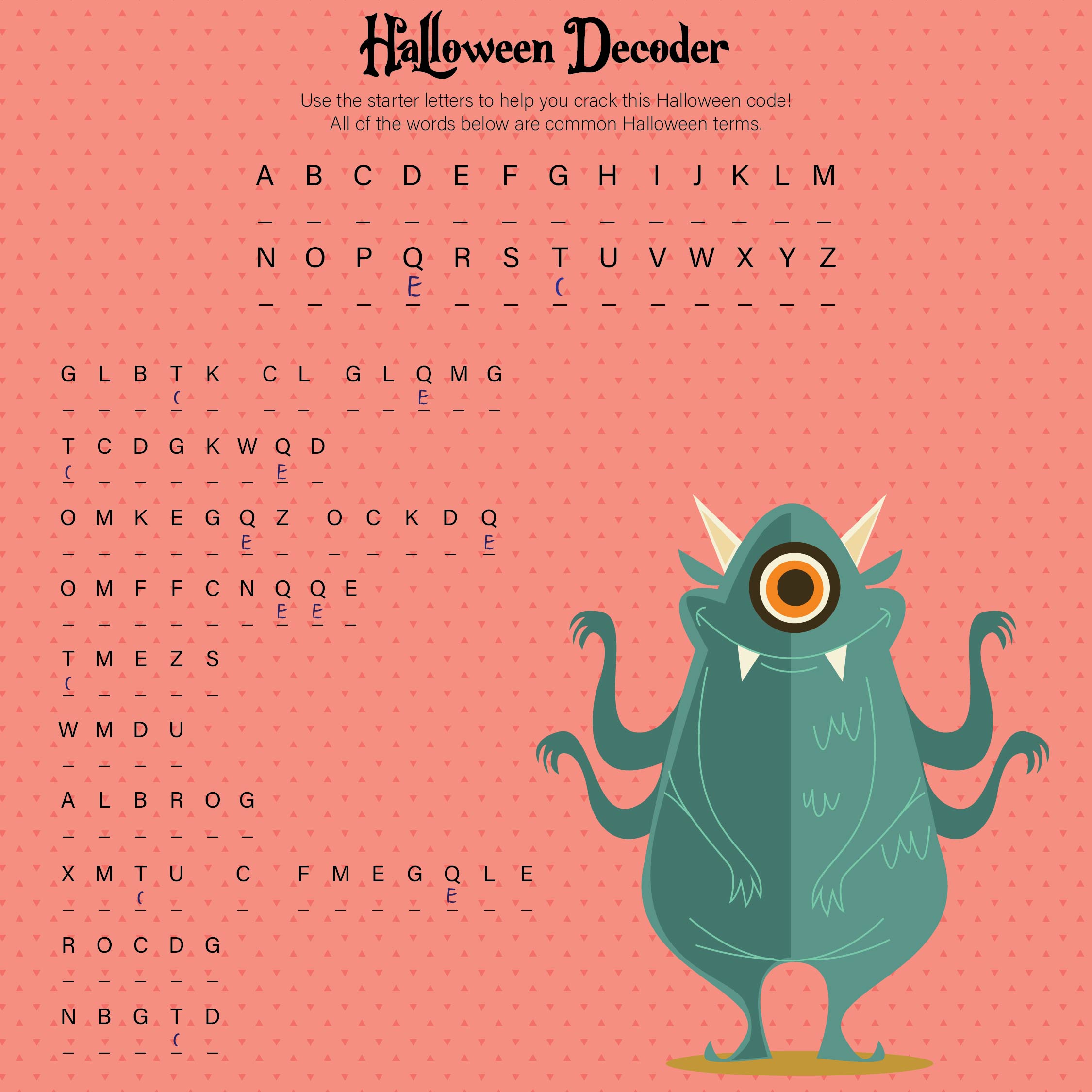Printable Halloween Activity Pages