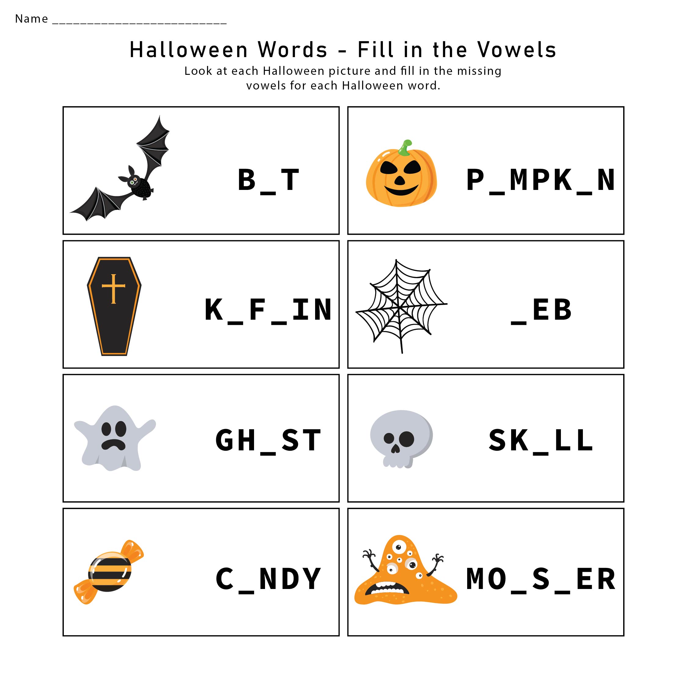 Printable Halloween Worksheets