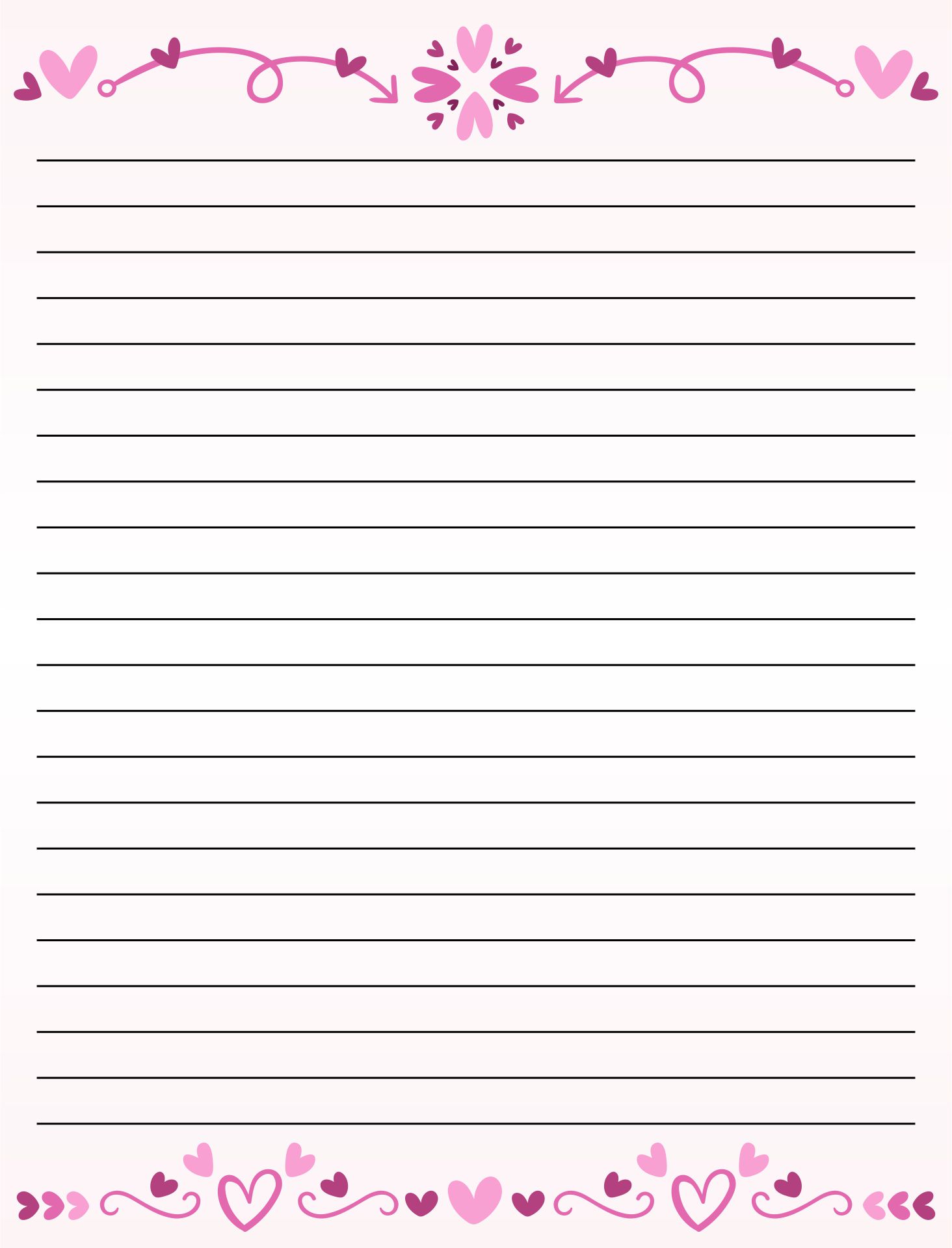 Printable Lined Writing Paper Stationery