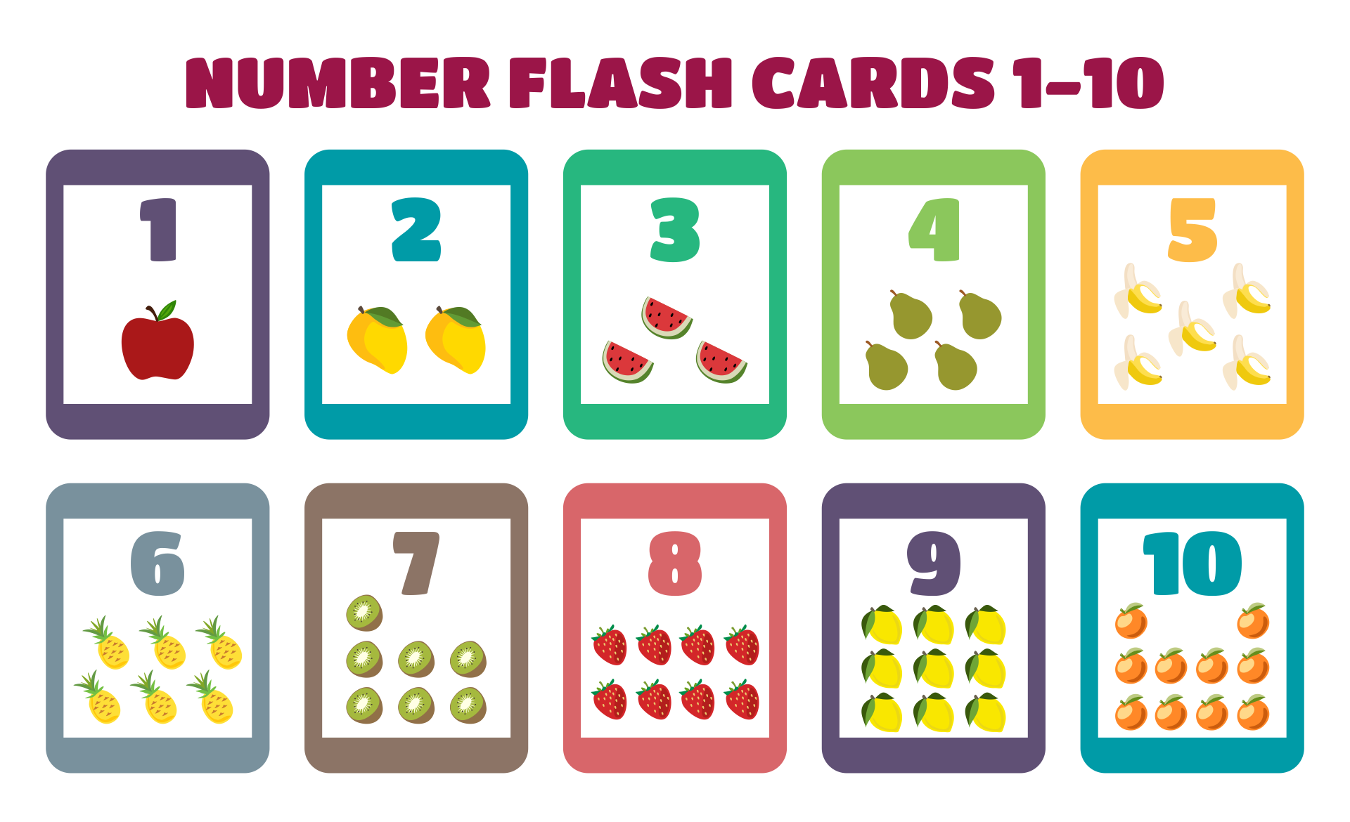 Printable Preschool Number Flash Cards