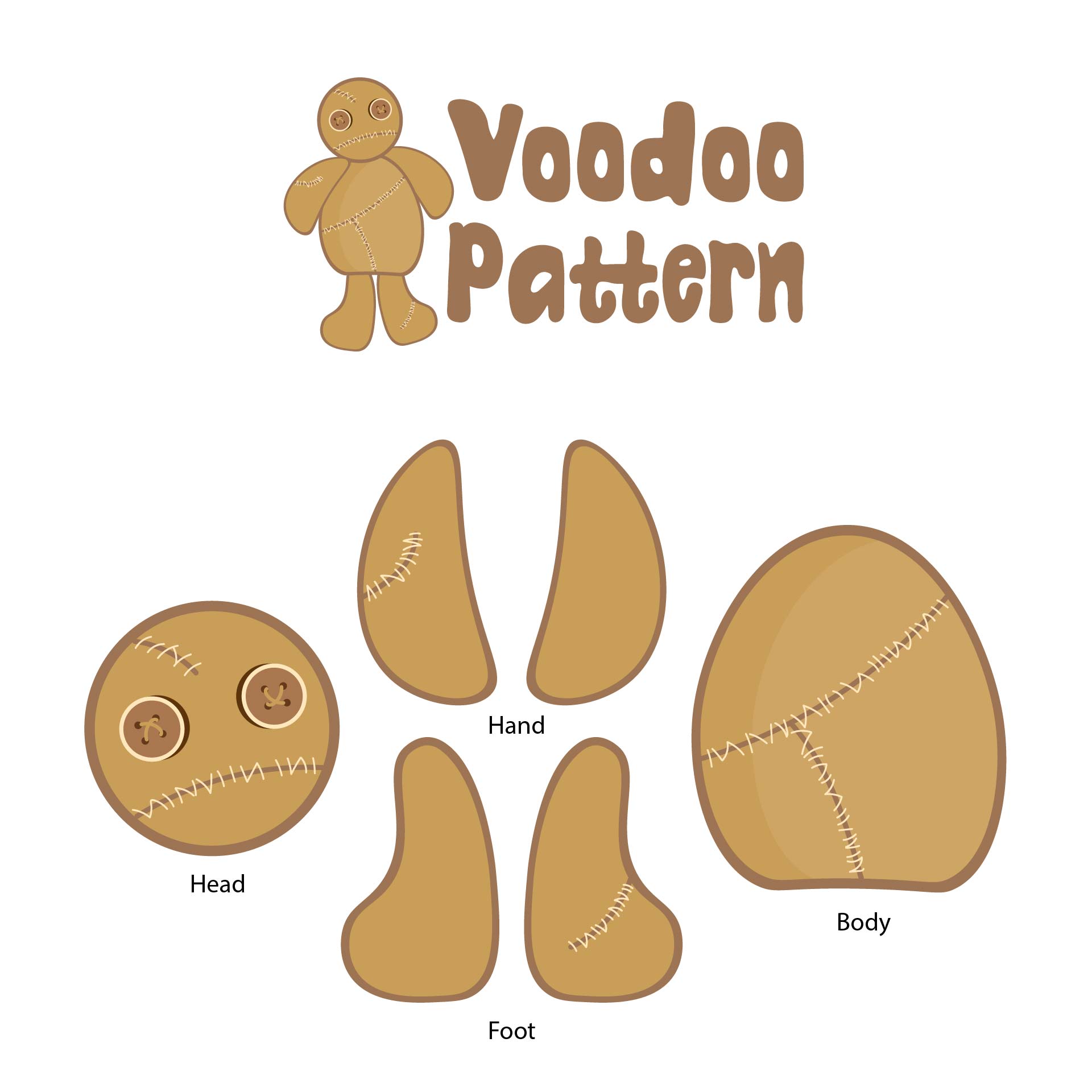 Printable Voodoo Doll Pattern
