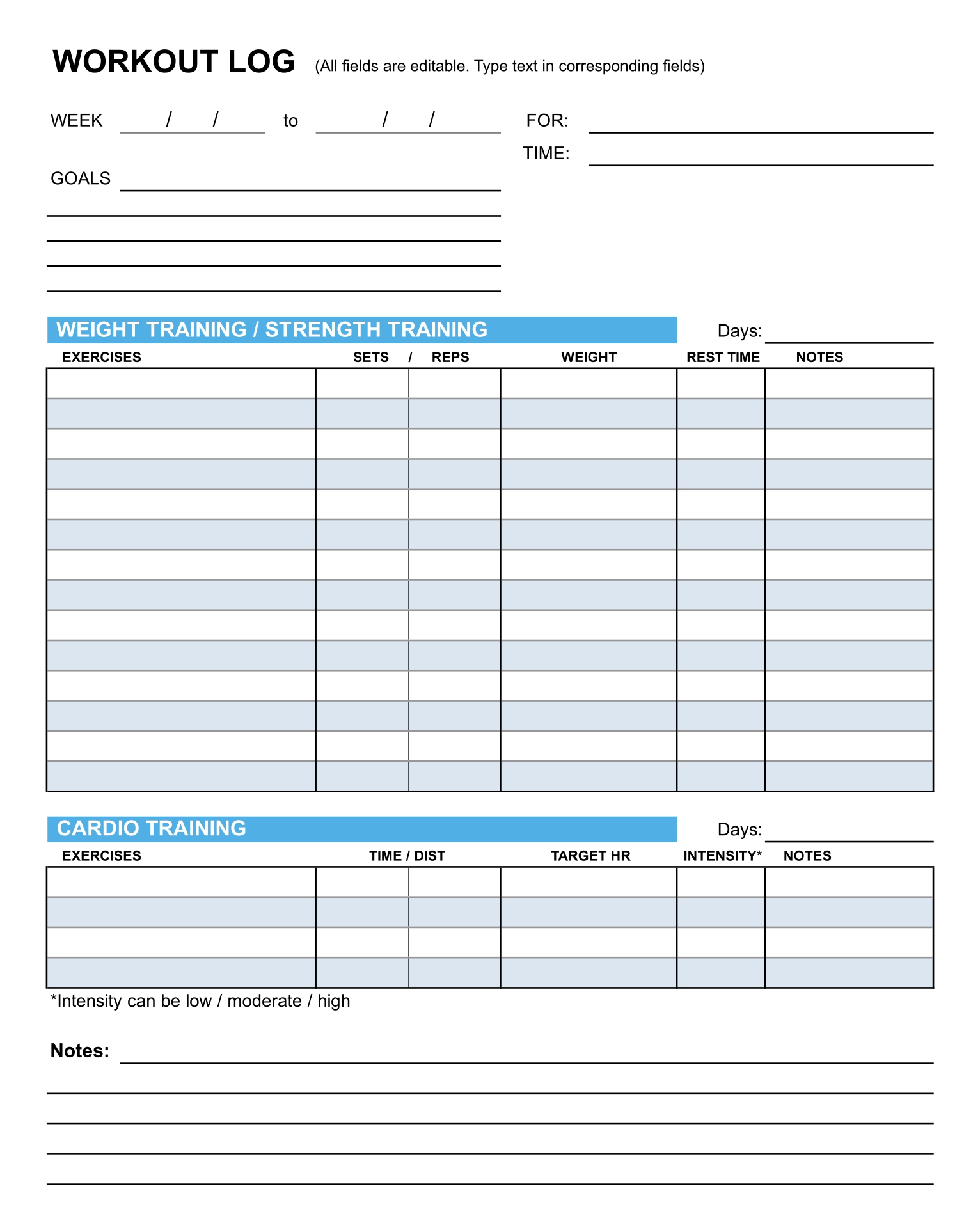 Weight Loss Tracker Printable