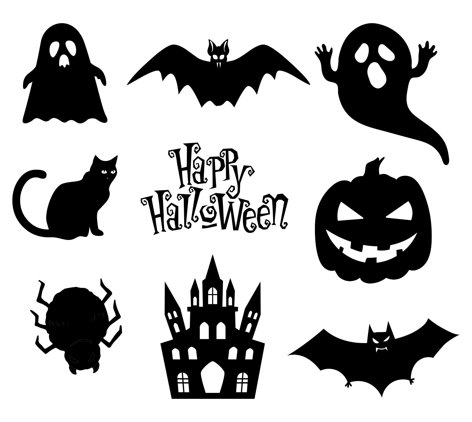 Printable Halloween Window Silhouettes - Printable World Holiday