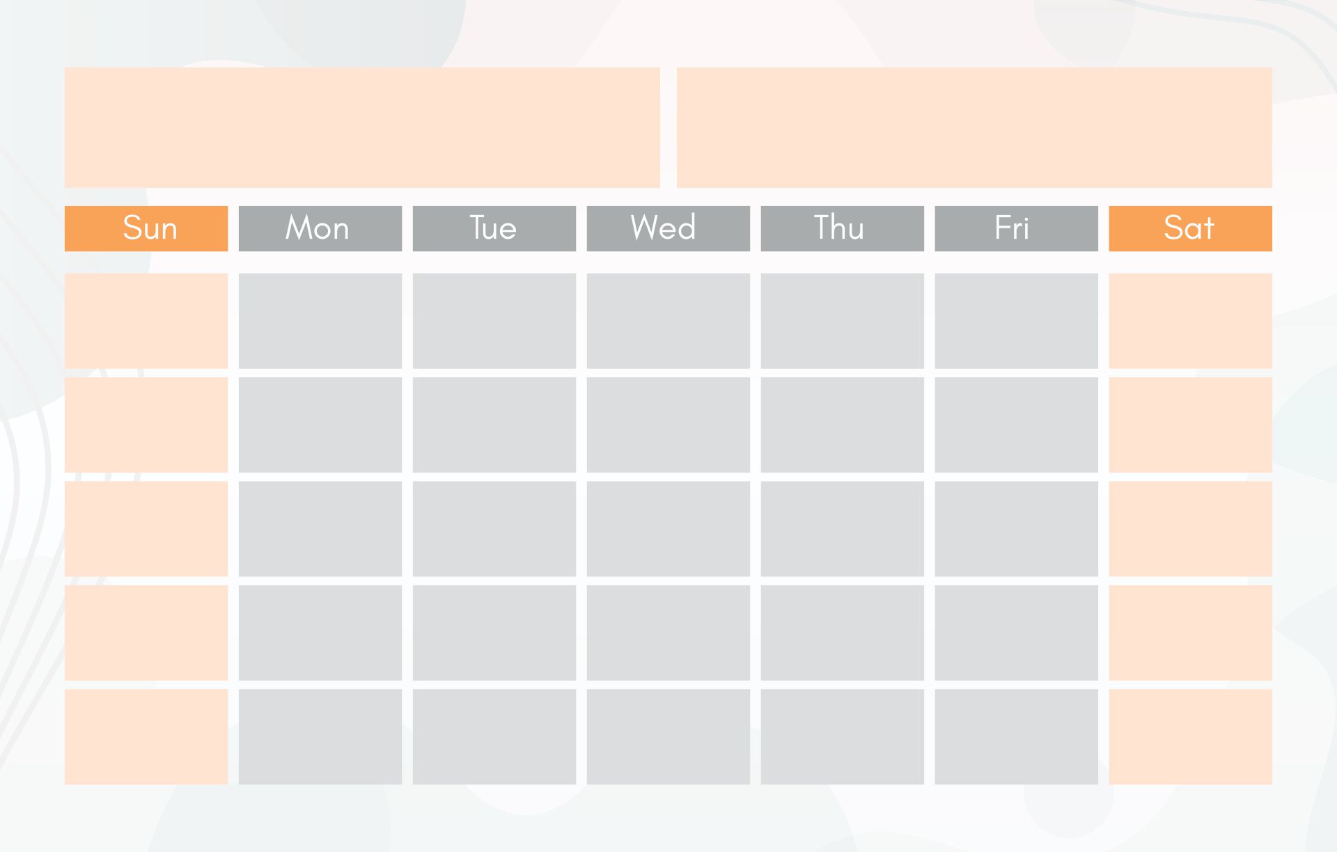 Large Blank Monthly Calendar Template