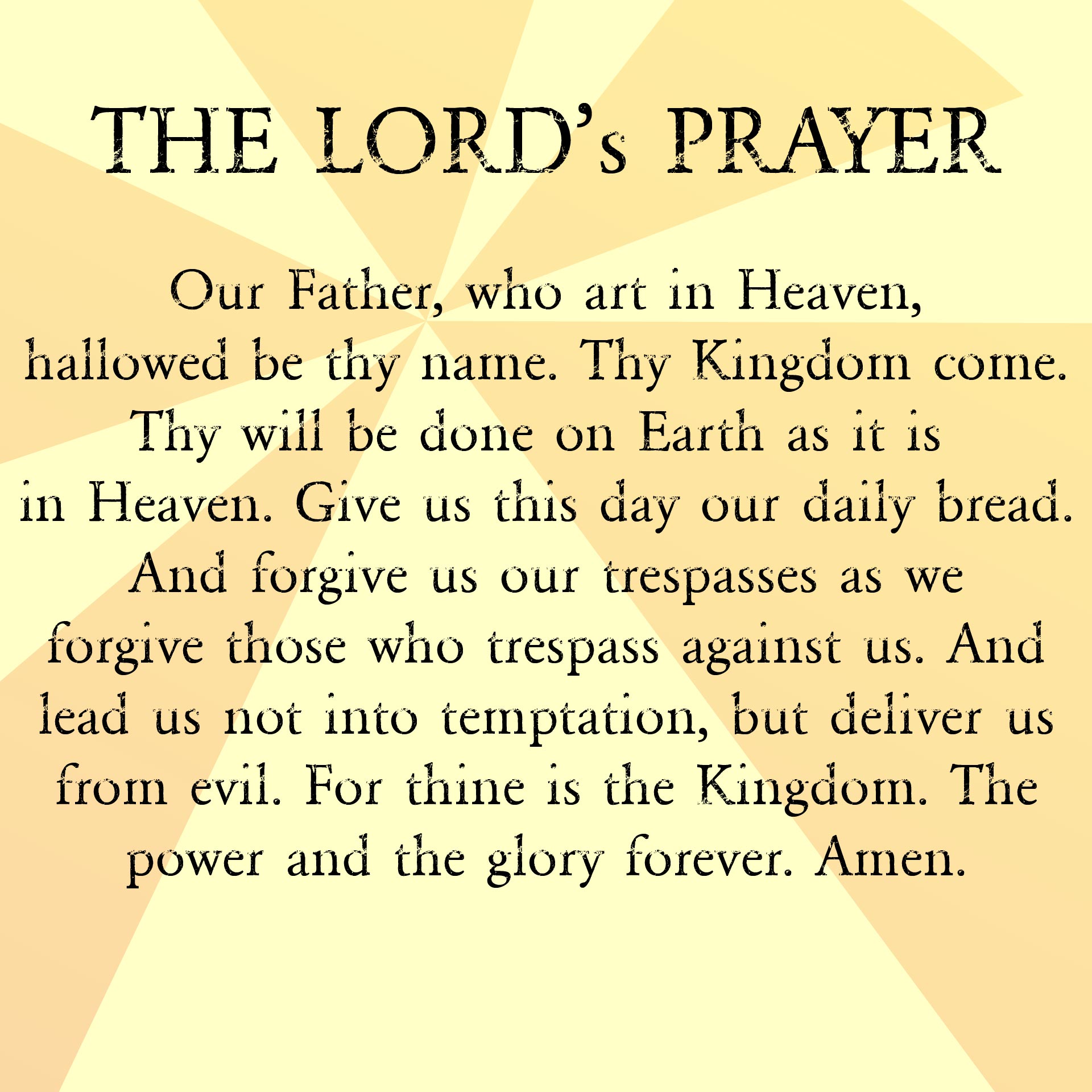 The Lord s Prayer Words Printable