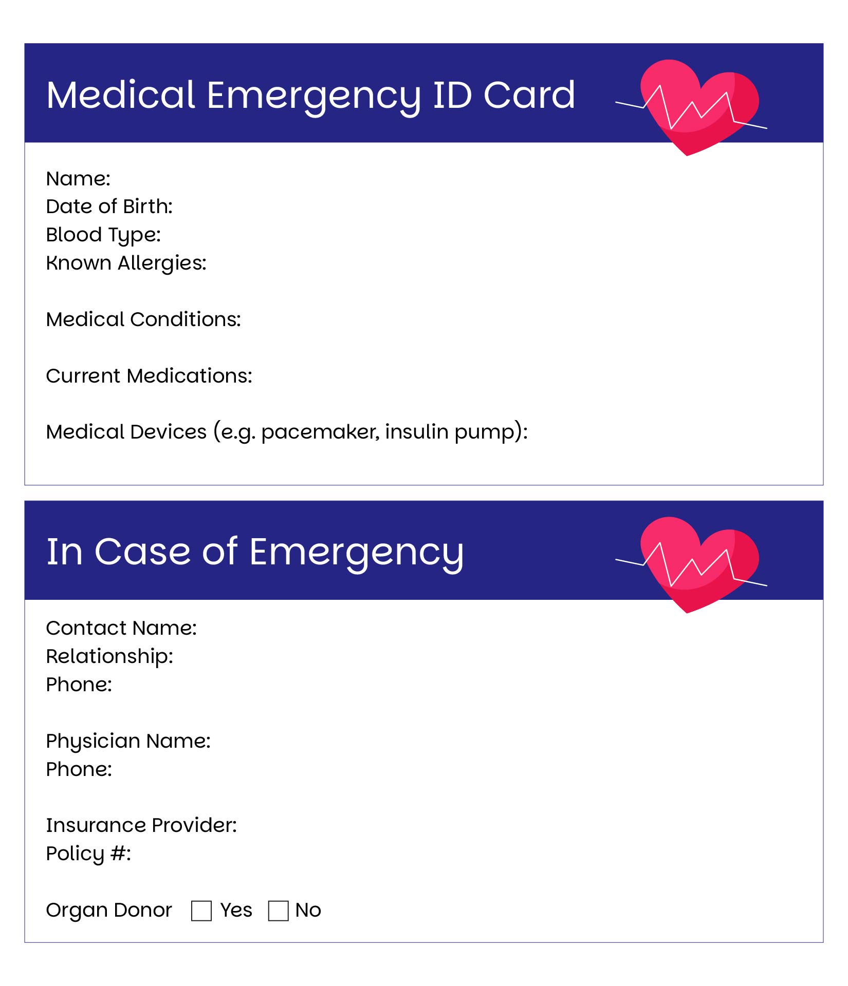 Medical Alert Wallet Card Template Mightyprintingdeals