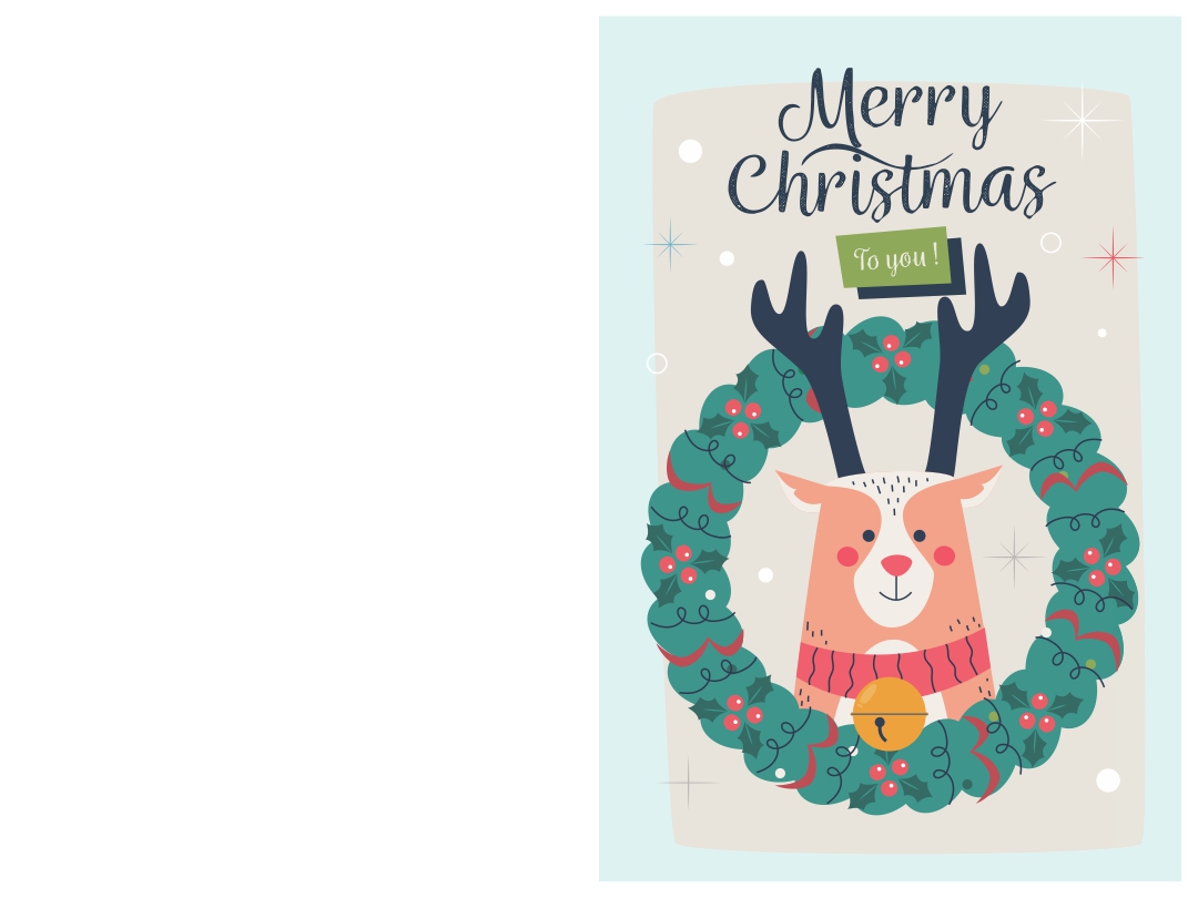Foldable Card Printable Merry Christmas